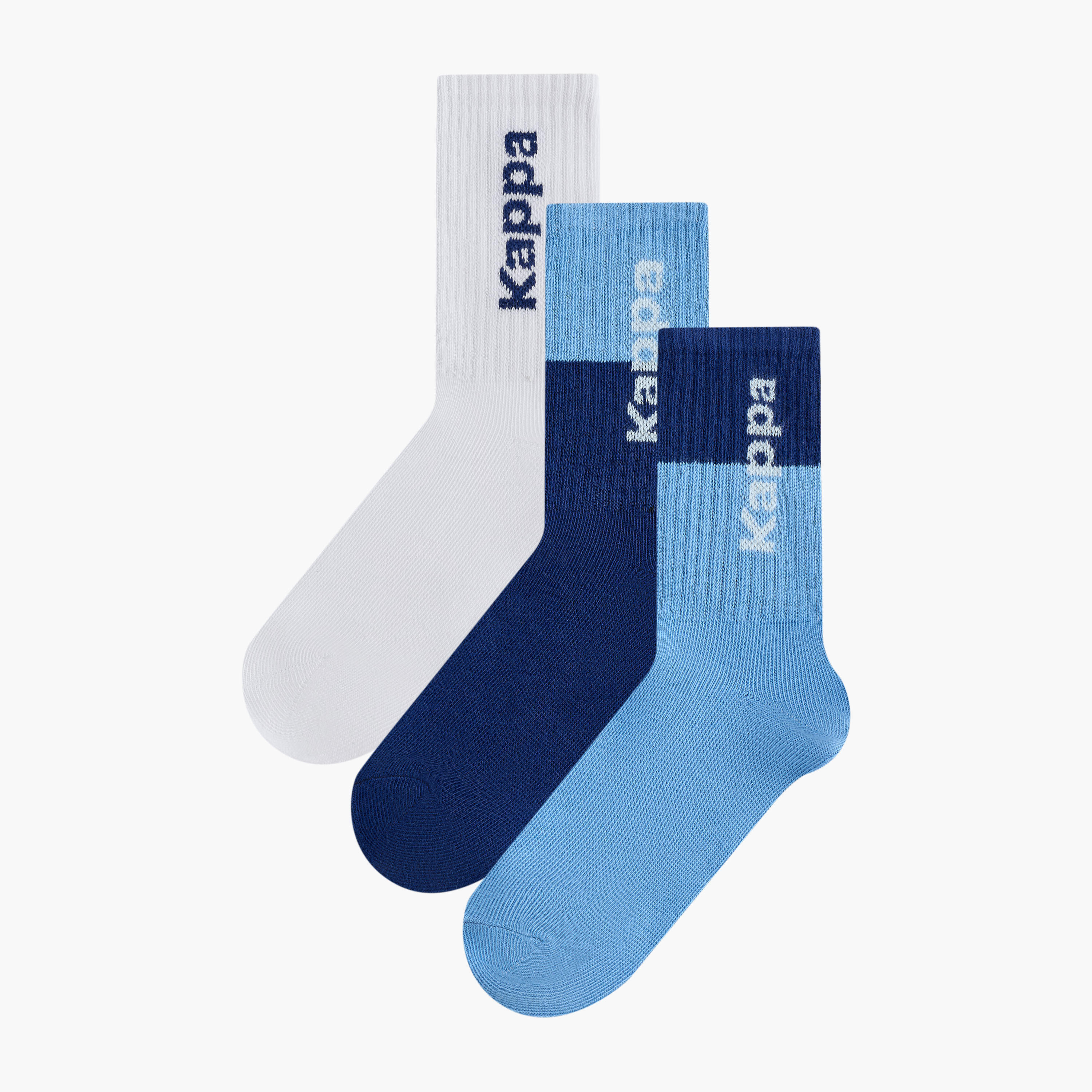 Kappa Ribbed Non-Terry Ankle Length Socks - Set of 3-girls-accessories-socks-image-1