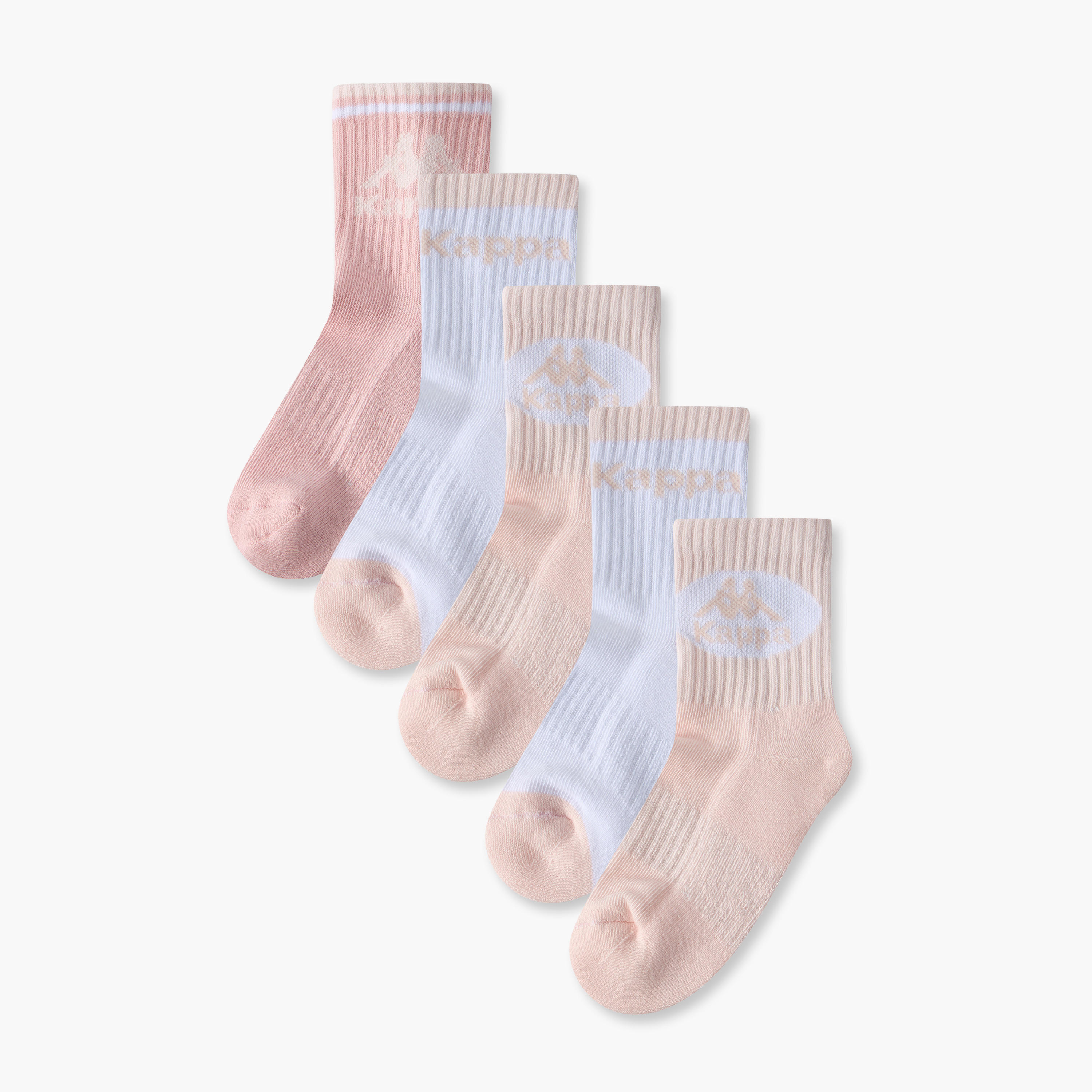 طقم جوارب رياضية للفتيات بطول متوسط وطبعات من كابا 5 أزواج-girls-accessories-socks-image-1