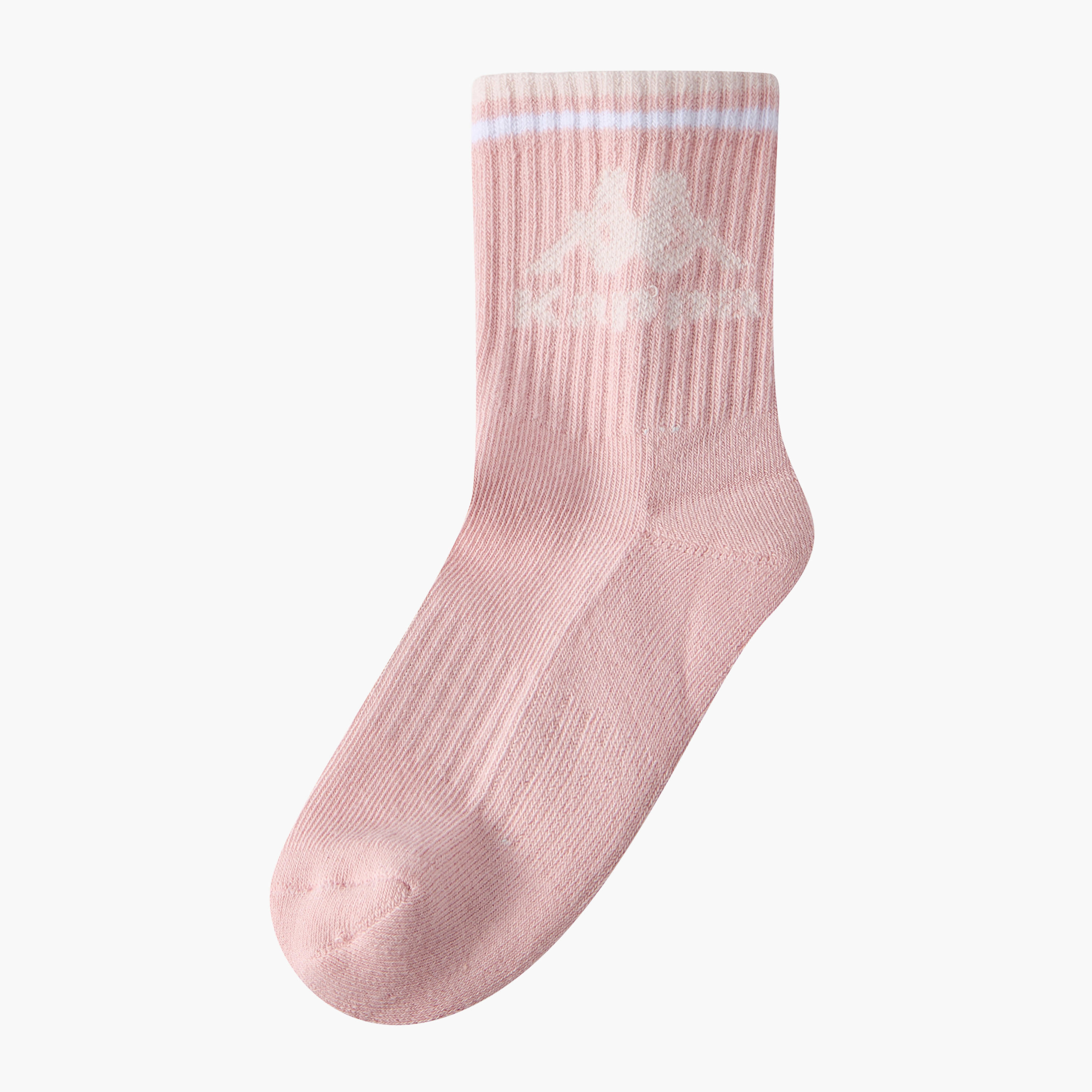 طقم جوارب رياضية للفتيات بطول متوسط وطبعات من كابا 5 أزواج-girls-accessories-socks-image-2