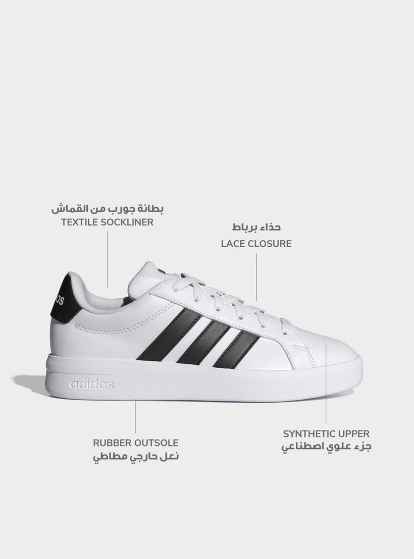 Adidas Kids Grand Court 3.0 Lace-Up Sneakers-girls-shoes-sneakers-image-2