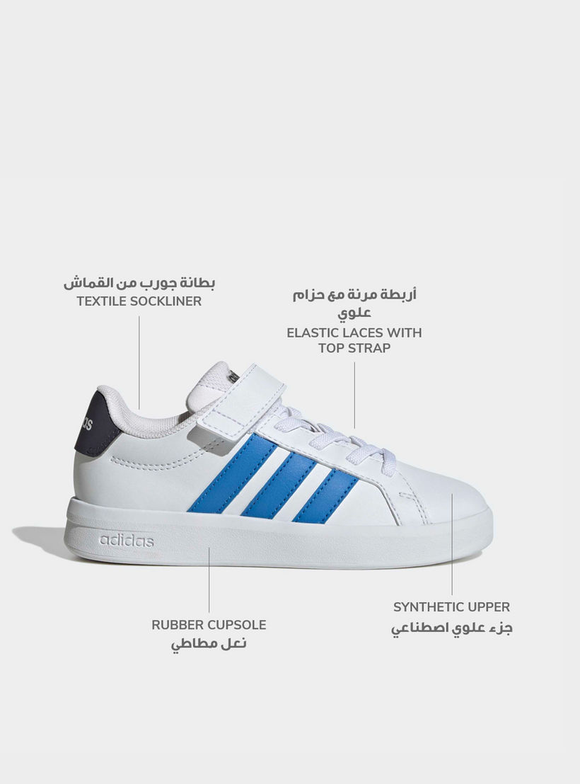 حذاء سنيكرز بشريط إغلاق لاصق "جراند كورت 3.0 إي إل" للأولاد من أديداس-sports-boys-shoes-image-2