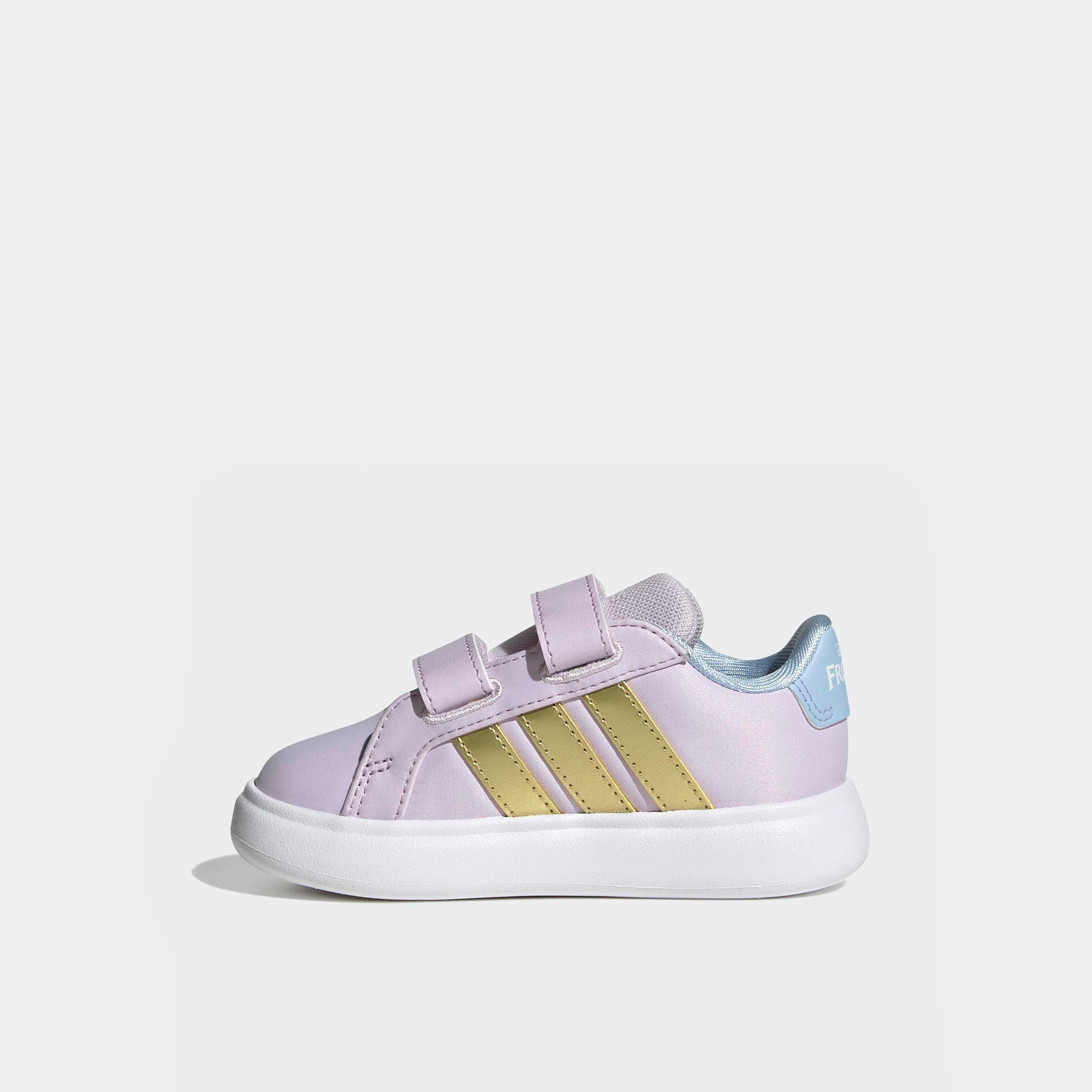 Adidas Grand Court Elsa Sneakers with Hook & Loop, Frozen-baby-girls-shoes-closedshoes-image-3