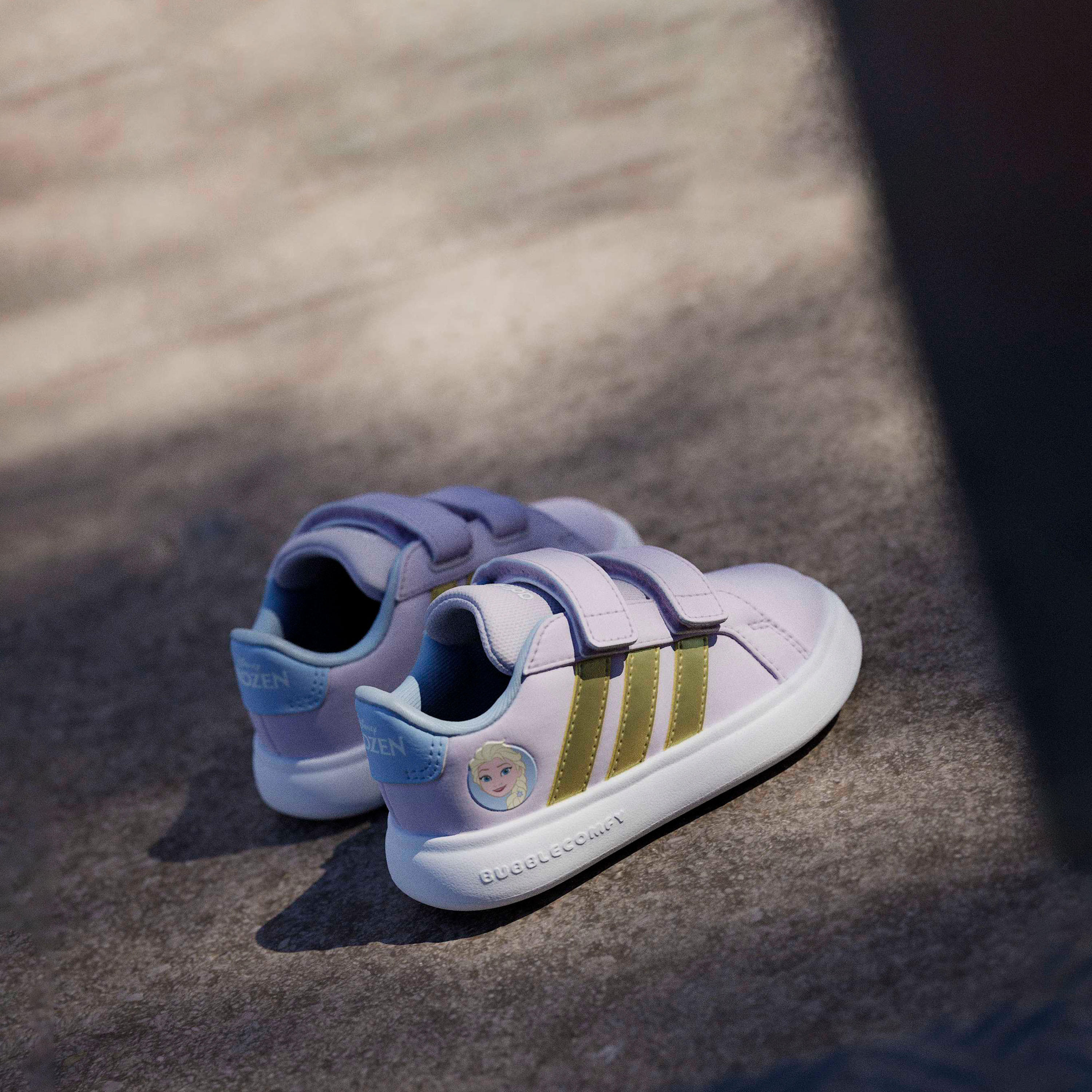 Adidas Grand Court Elsa Sneakers with Hook & Loop, Frozen-baby-girls-shoes-closedshoes-image-9