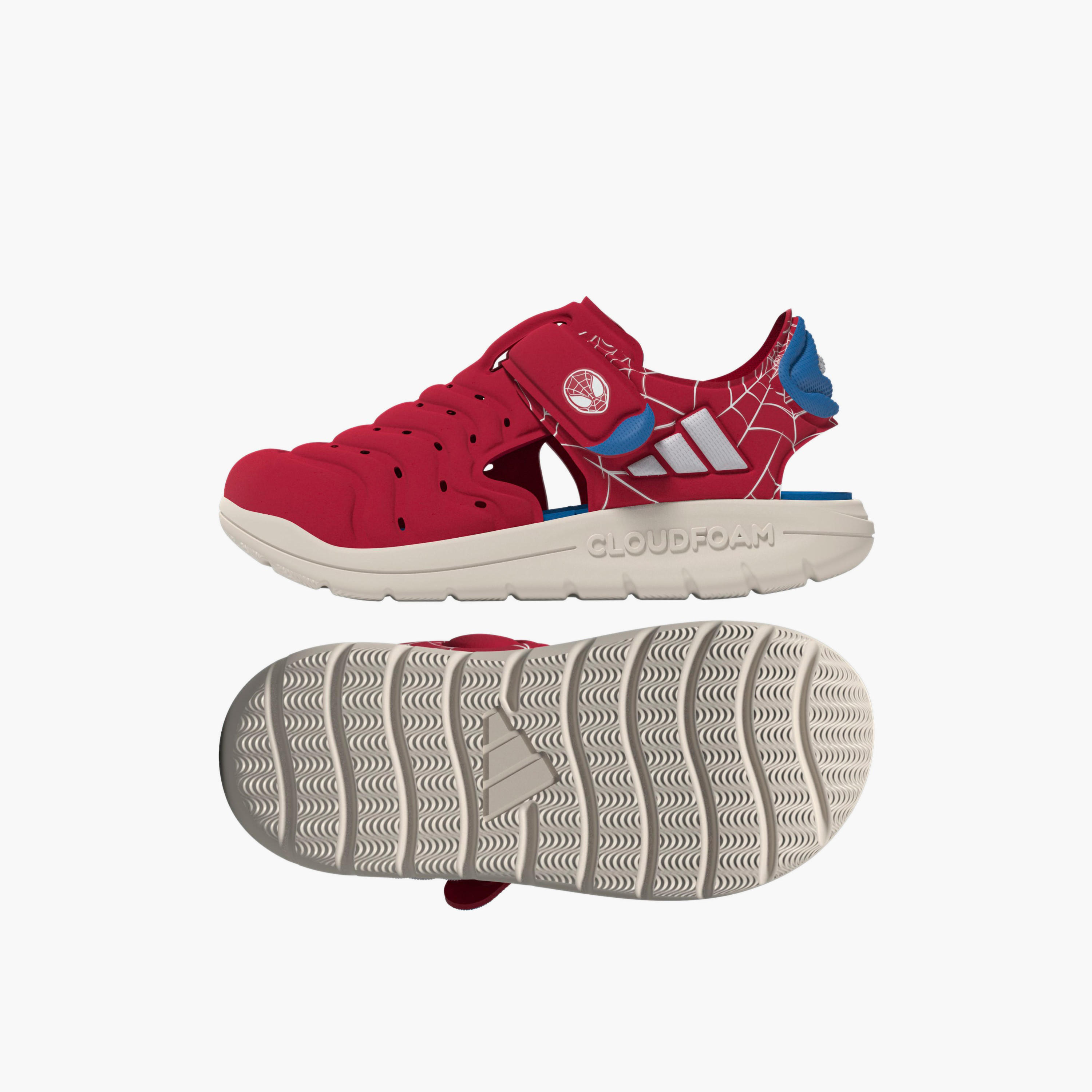 Adidas Sandals with Hook & Loop Closure, Spider-Man Print-boys-shoes-sandals-image-3