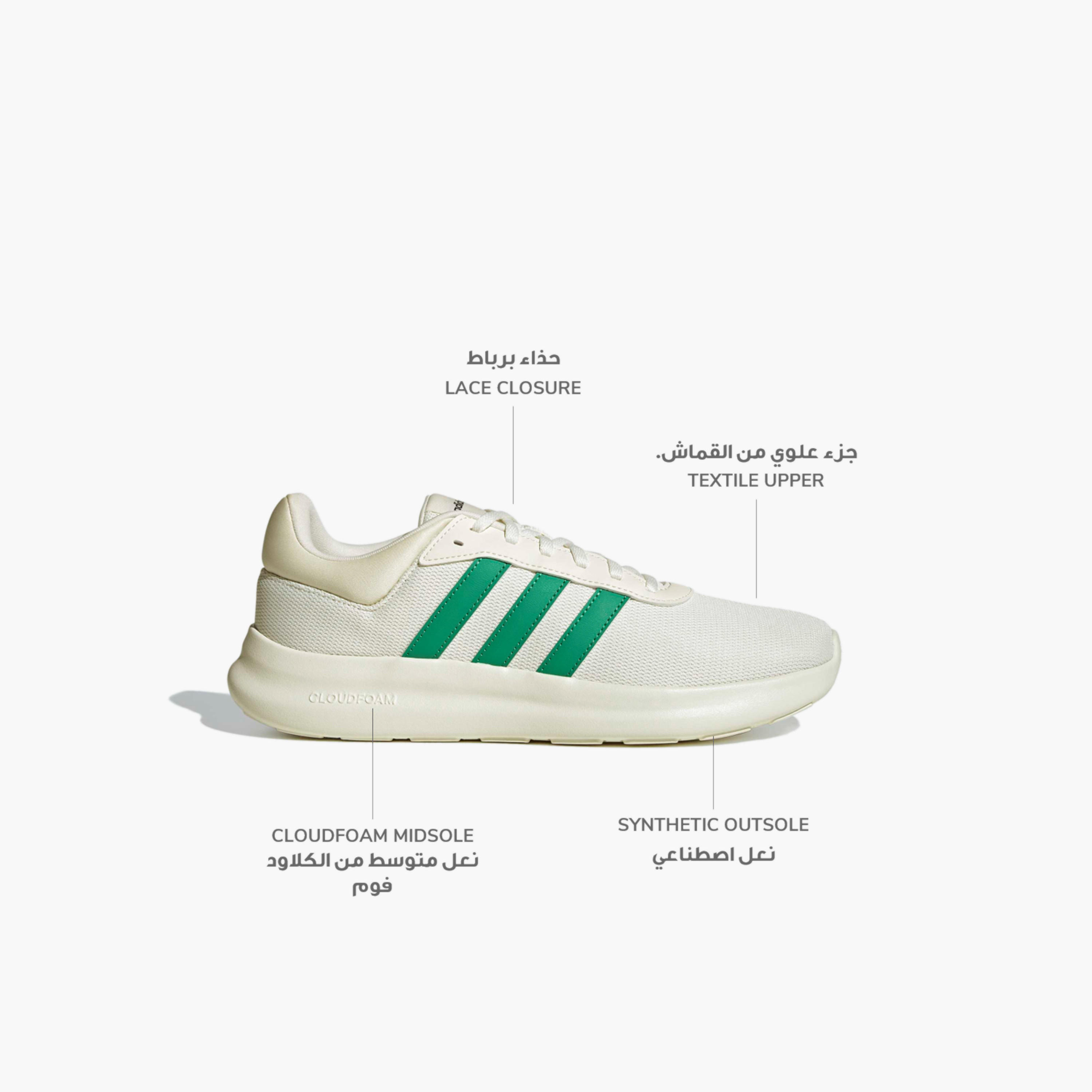 حذاء سنيكرز بطول الكاحل ورباط إغلاق لايت ريسر 4.0 للرجال من أديداس-sports-men-shoes-image-2