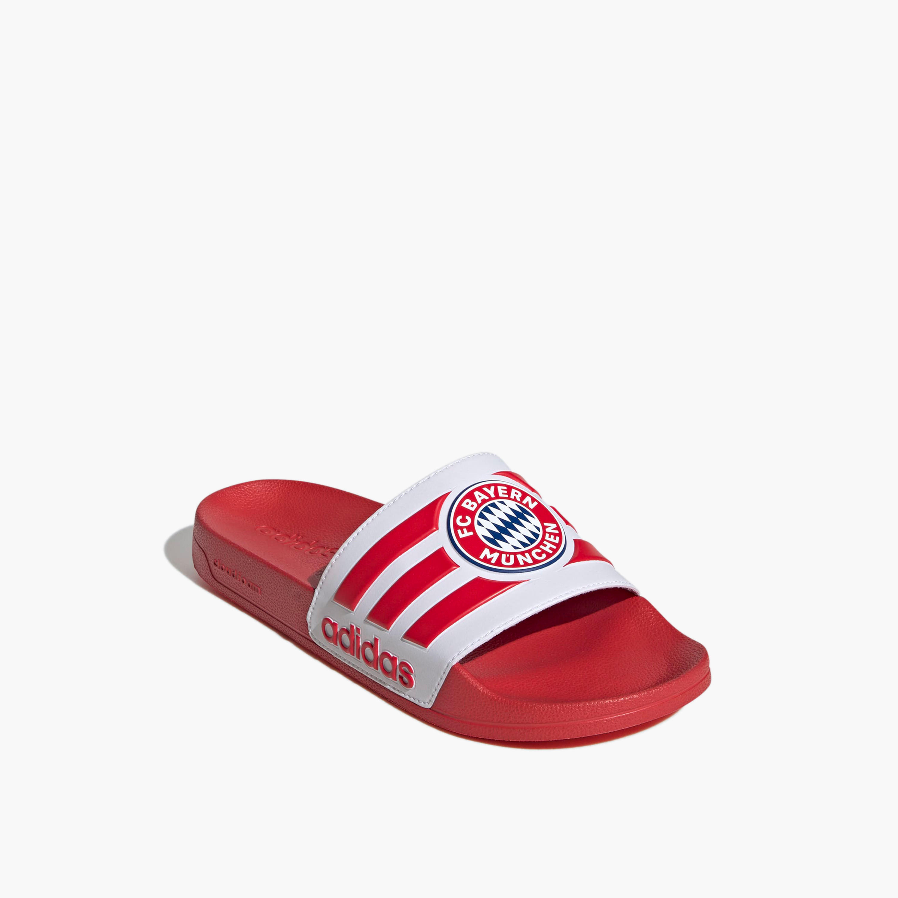Adidas Men Adilette Shower Bayern Munich Logo Print Slides-men-shoes-flipflopsandslides-image-1