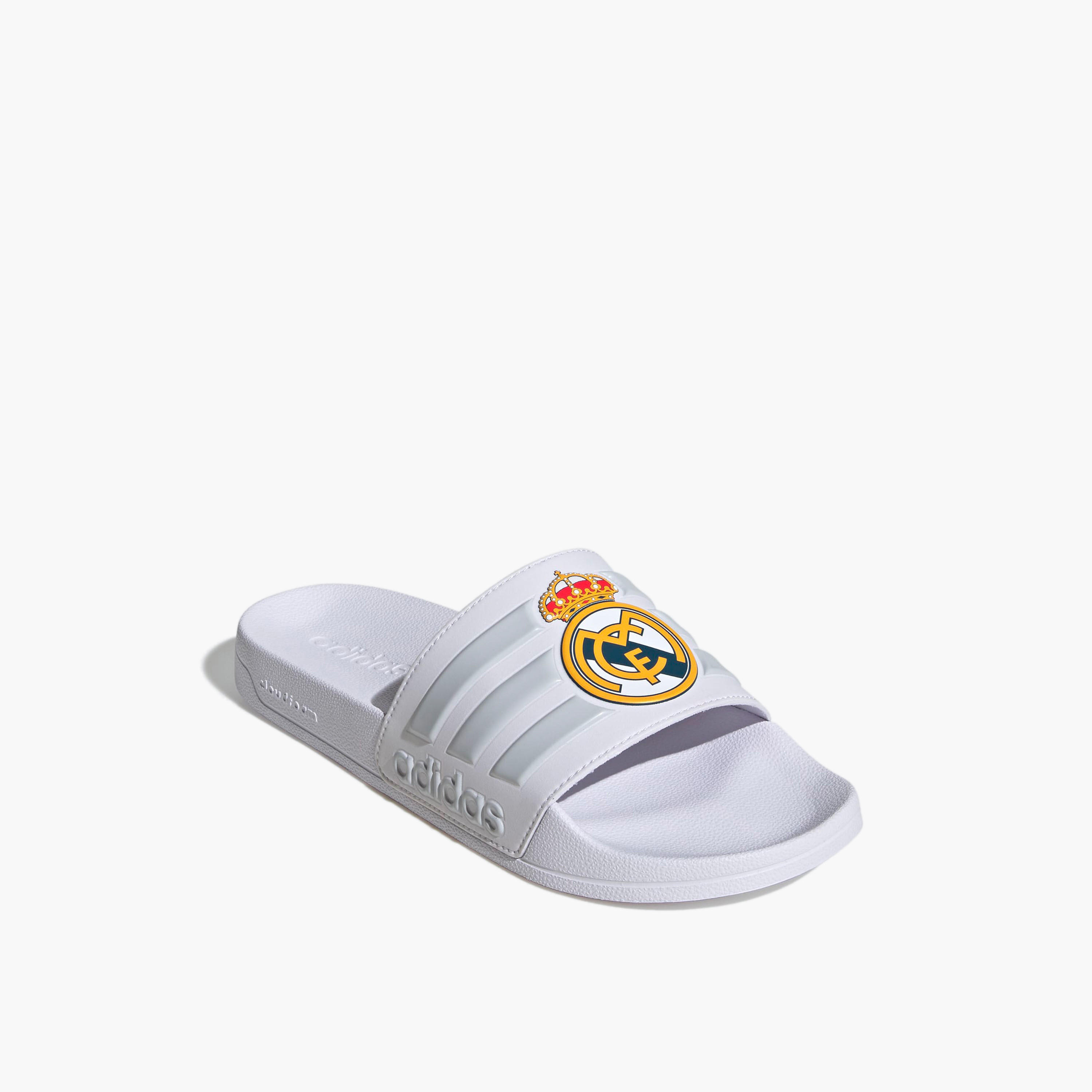 Adidas Men Adilette Shower Real Madrid Logo Print Slides-men-shoes-flipflopsandslides-image-1