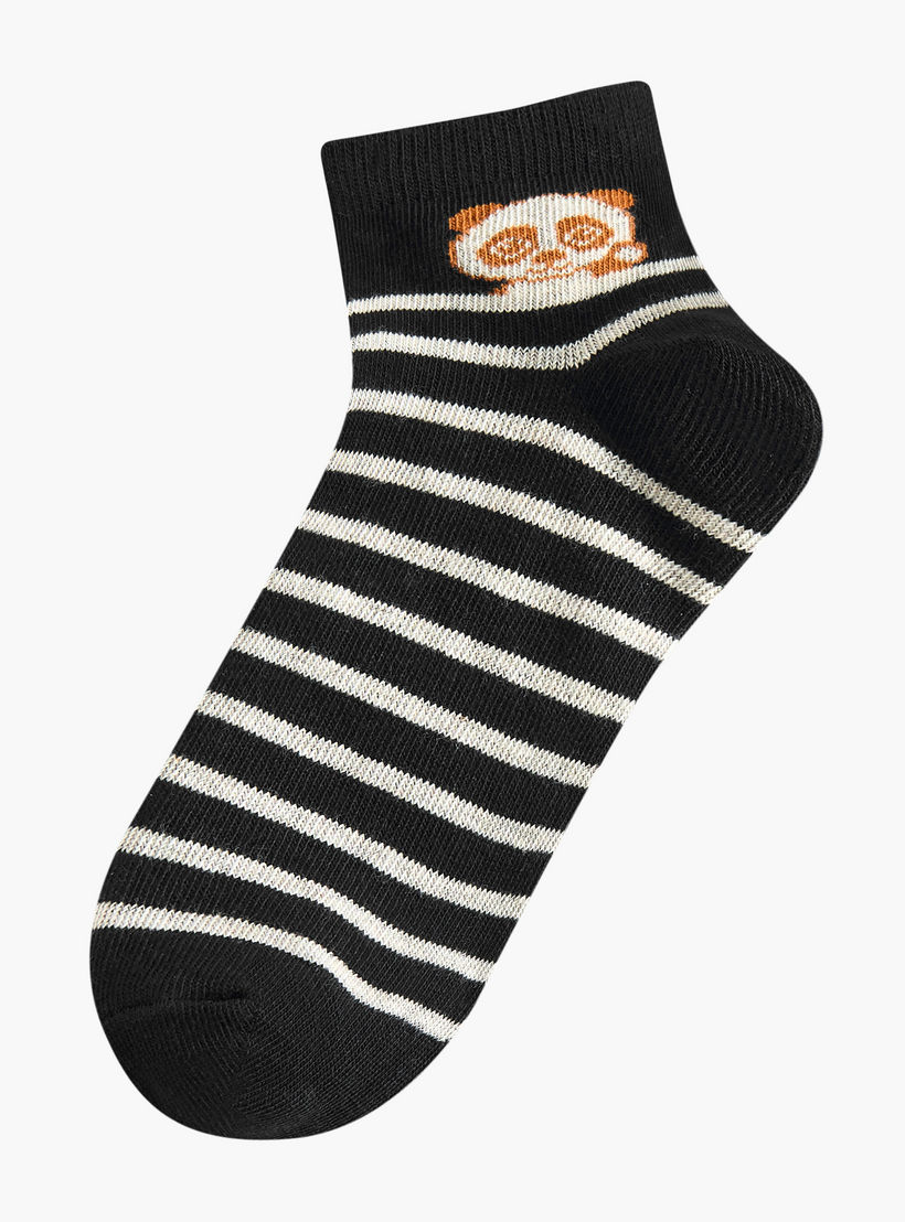 Pack of 5 Barefeet Baby Boys Ankle Length Socks Striped-baby-boys-accessories-socks-image-2