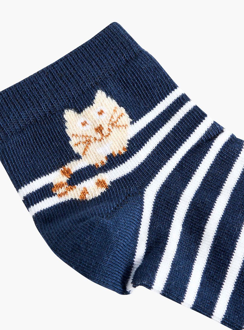 Pack of 5 Barefeet Baby Boys Ankle Length Socks Striped-baby-boys-accessories-socks-image-3