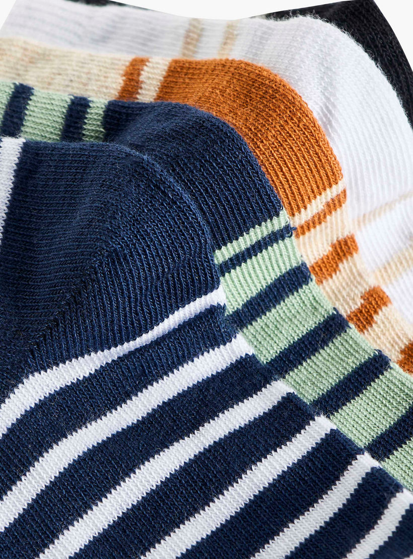 Pack of 5 Barefeet Baby Boys Ankle Length Socks Striped-baby-boys-accessories-socks-image-4