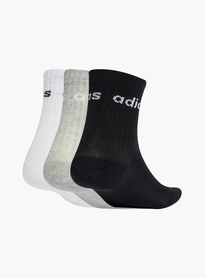 adidas Logo Print Crew Length Socks - Set of 3-girls-accessories-socks-image-2