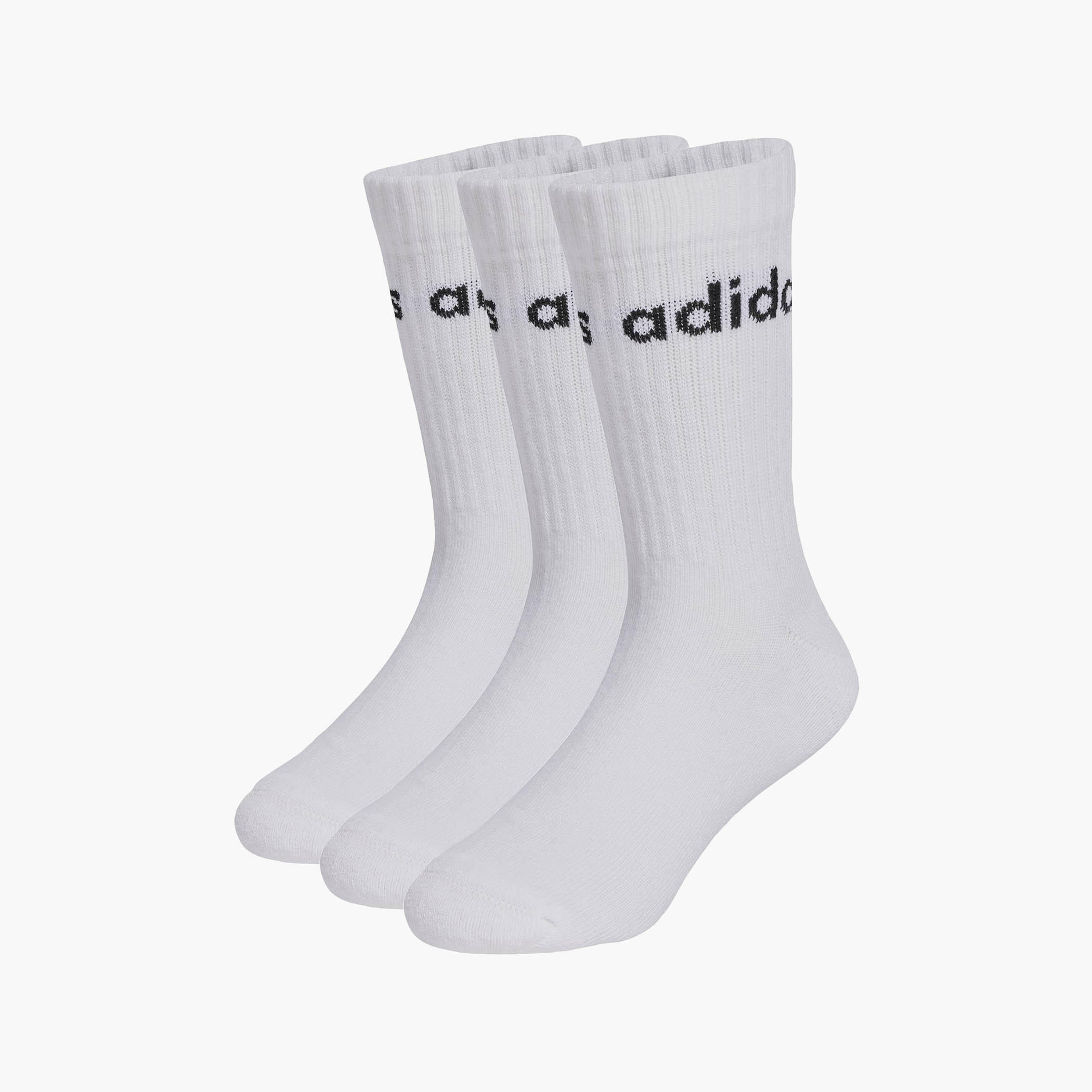 adidas Logo Print Crew Length Socks - Set of 3-girls-accessories-socks-image-1