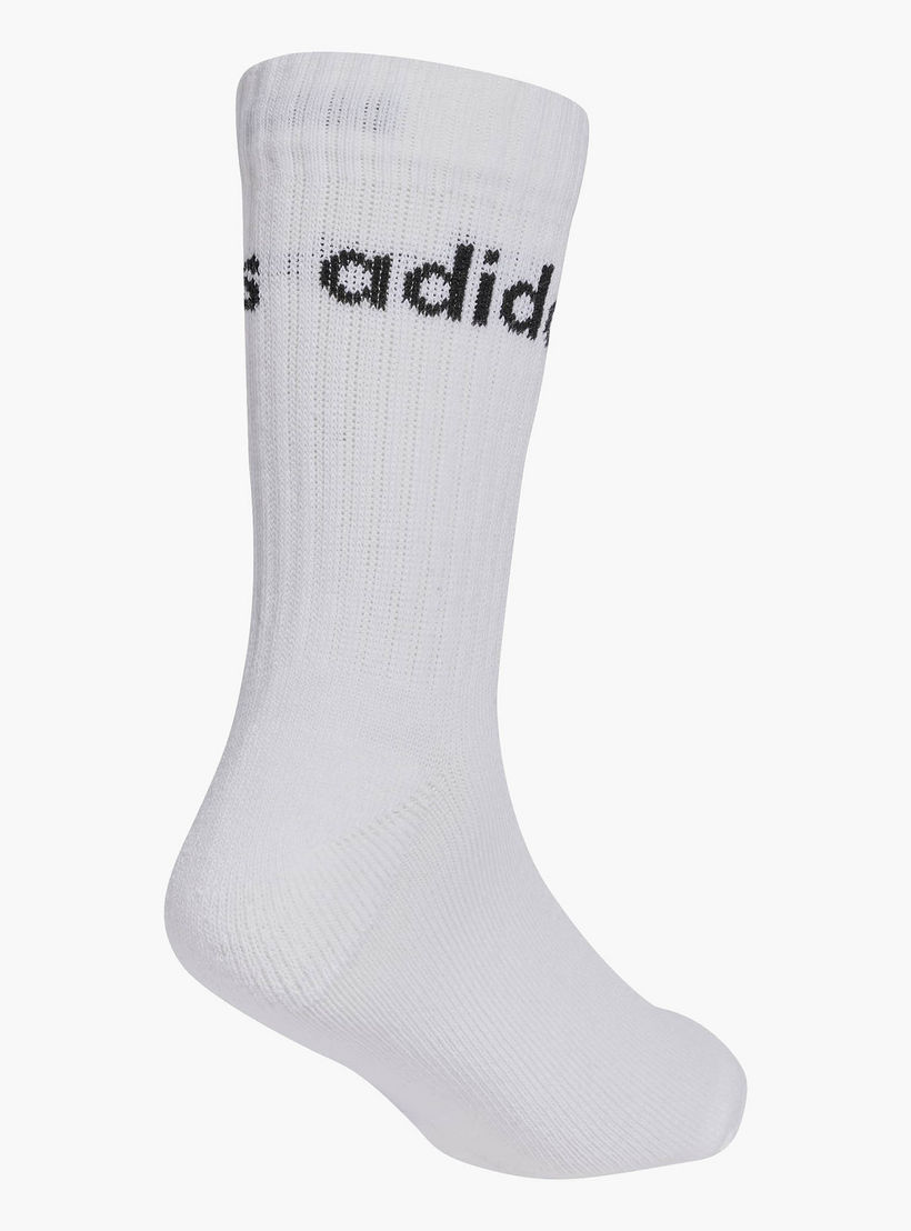 adidas Logo Print Crew Length Socks - Set of 3-girls-accessories-socks-image-2