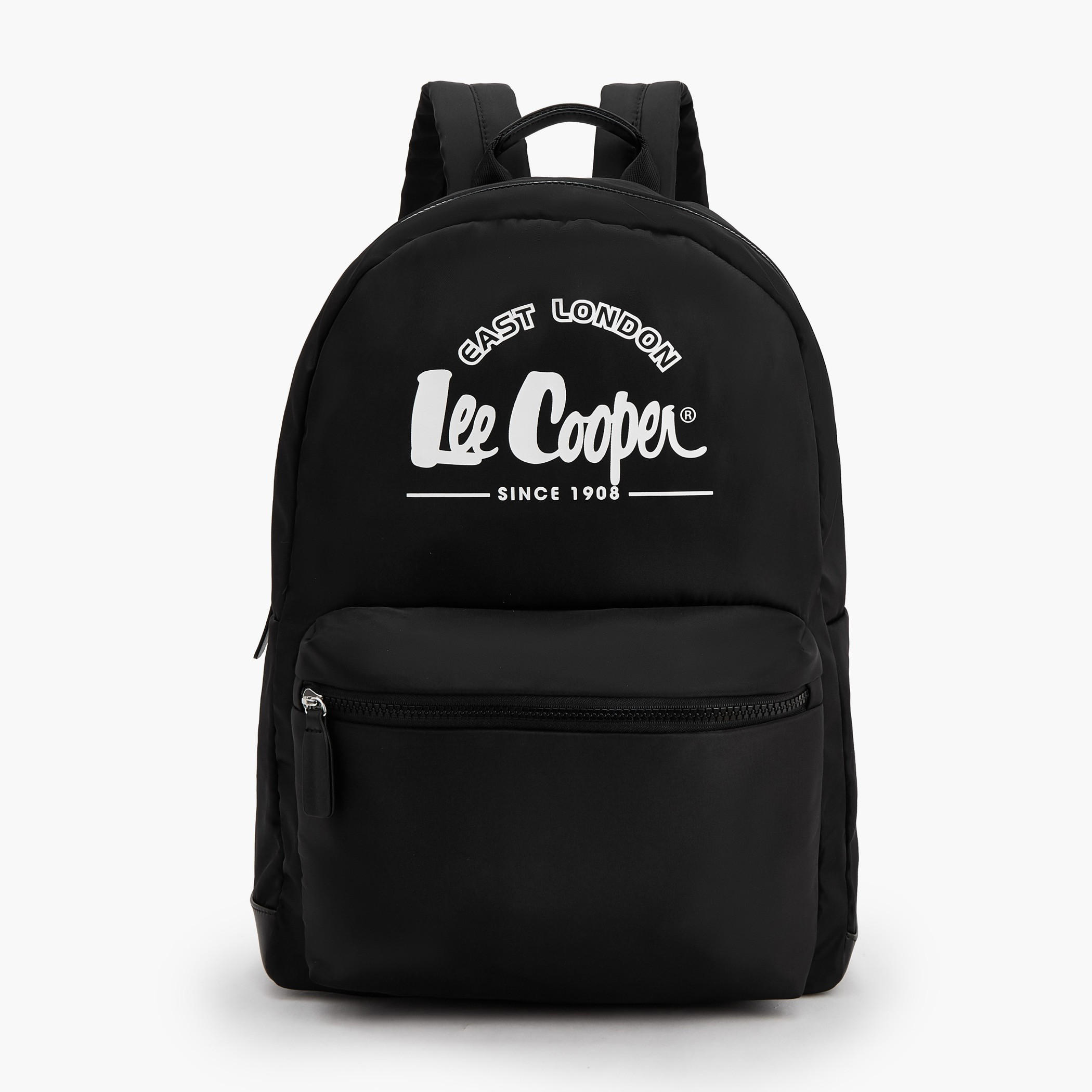 Lee Cooper Logo Print Backpack with Front Pocket-women-bagsandwallets-backpacks-image-1