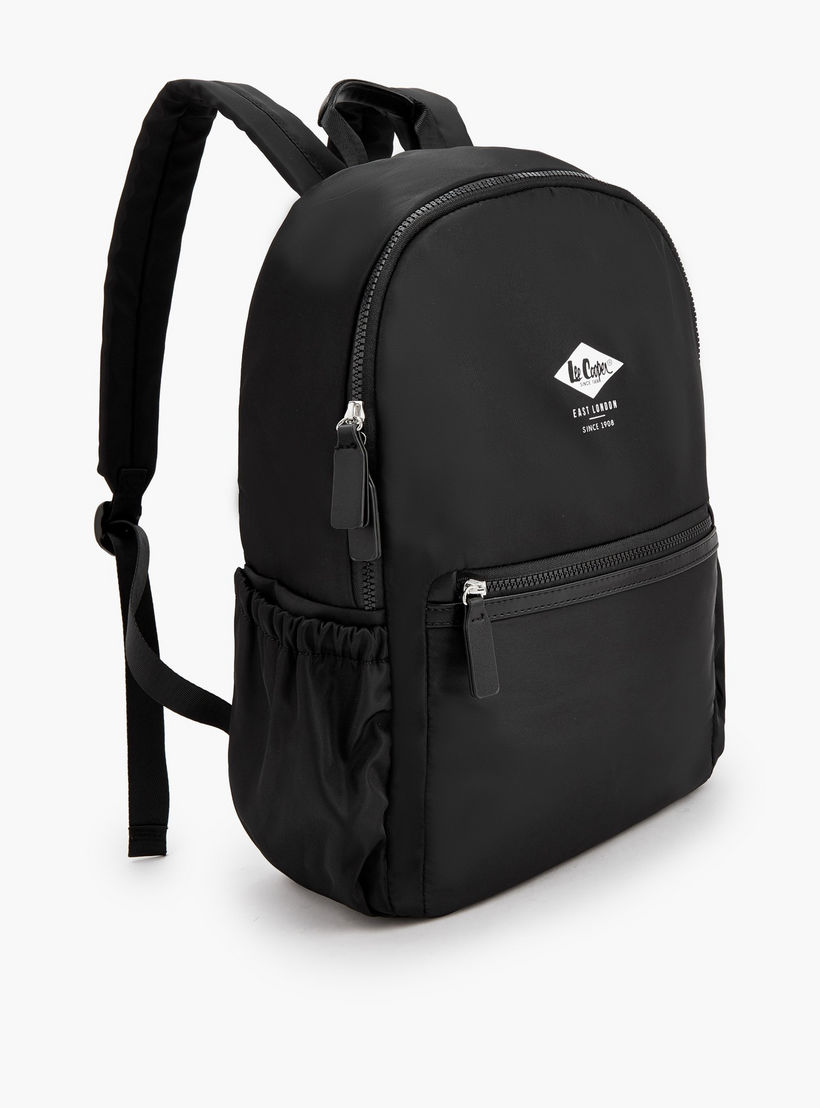 Lee Cooper Logo Print Backpack with Padded Shoulder Straps-school-bagsandbackpacks-backpacks-image-4