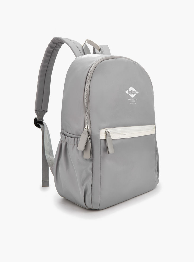 Lee Cooper Logo Print Backpack with Padded Shoulder Straps-school-bagsandbackpacks-backpacks-image-3