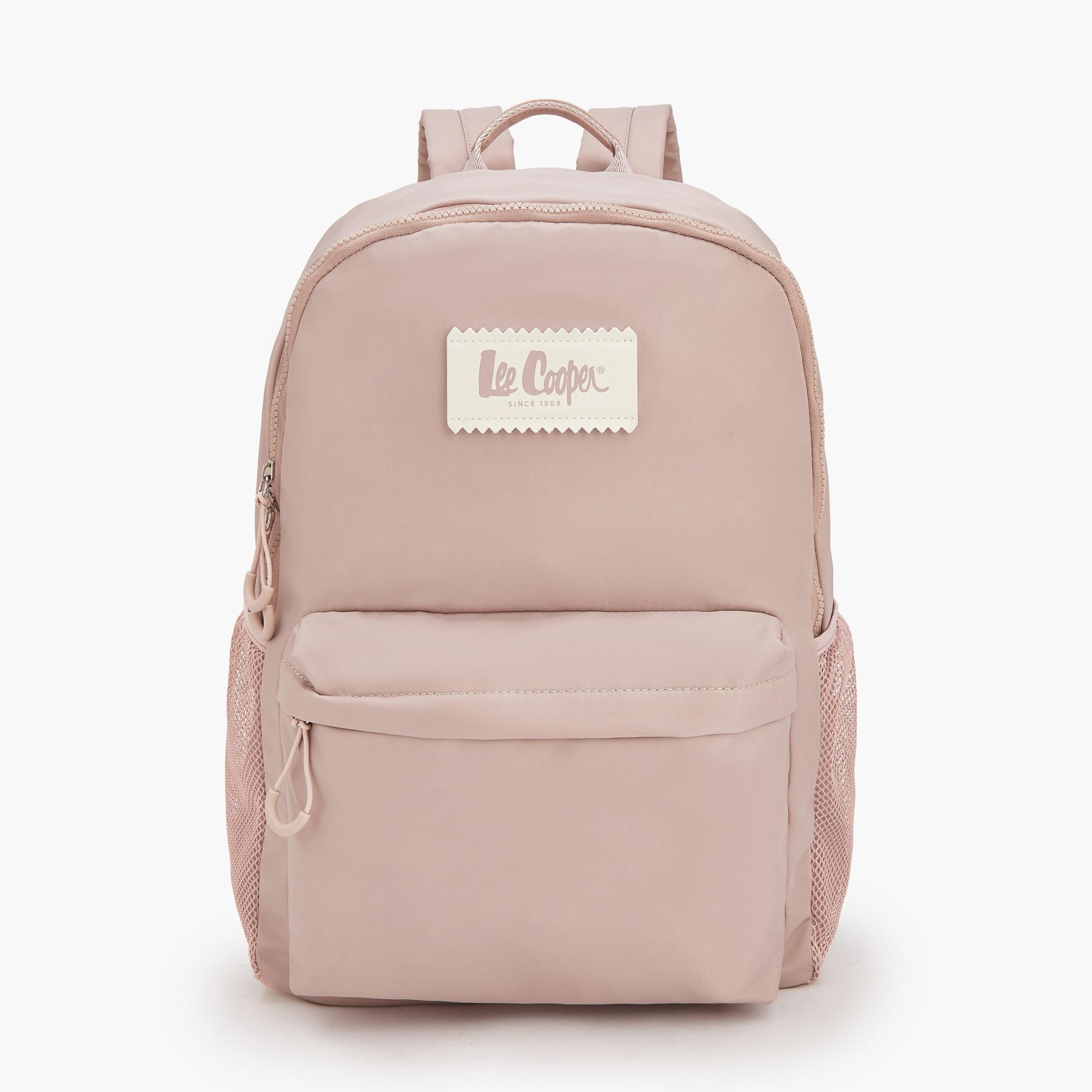 شنطة ظهر بأحزمة كتف مبطنة وزخرفة الشعار من لي كوبر-women-bagsandwallets-backpacks-image-1