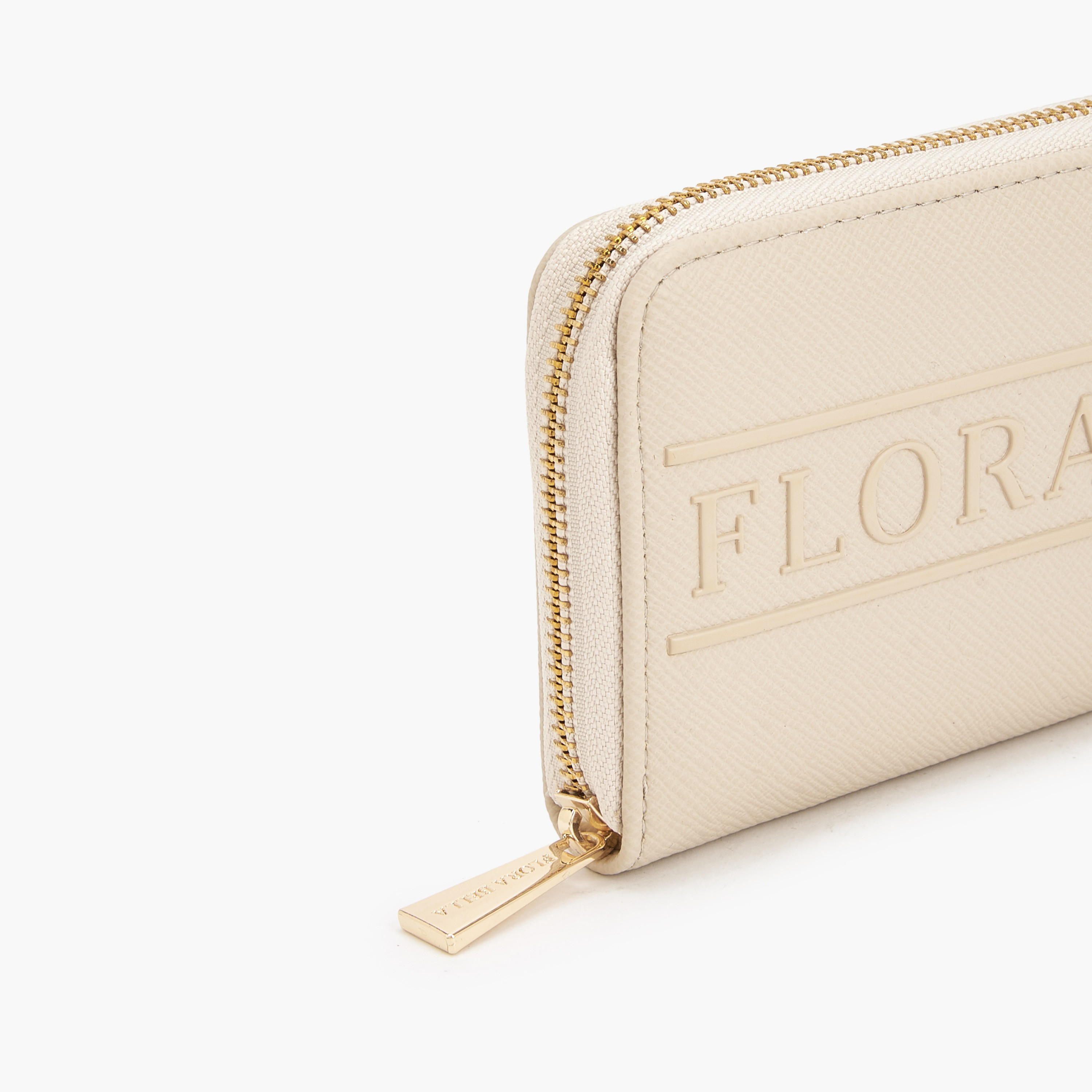 محفظة بسحاب إغلاق دائري وشعار بارز الملمس من فلورا بيلا-women-bagsandwallets-wallets-image-3