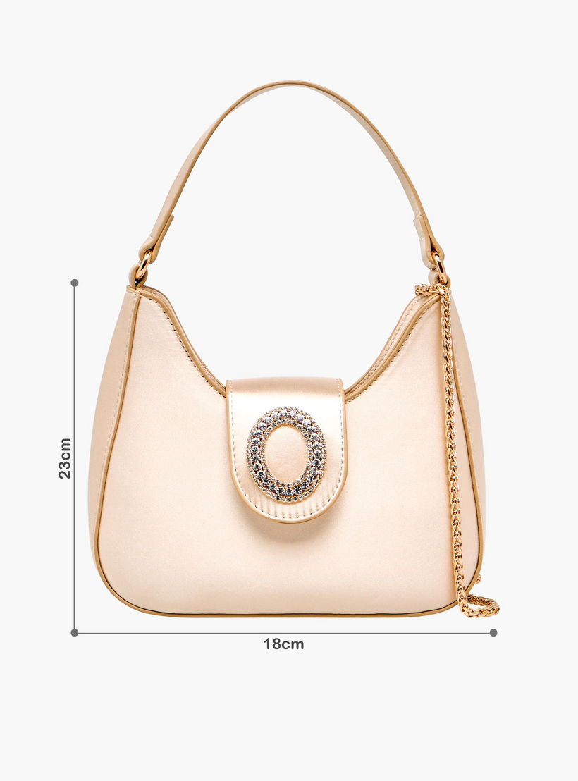 Flora Bella Textured Shoulder Bag with Embellished Button Closure-women-bagsandwallets-handbags-image-2