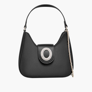Flora Bella Textured Shoulder Bag with Embellished Button Closure-women-image-1