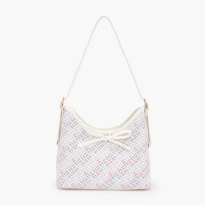 Flora Bella Monogram Print Shoulder Bag with Adjustable Strap-women-image-1
