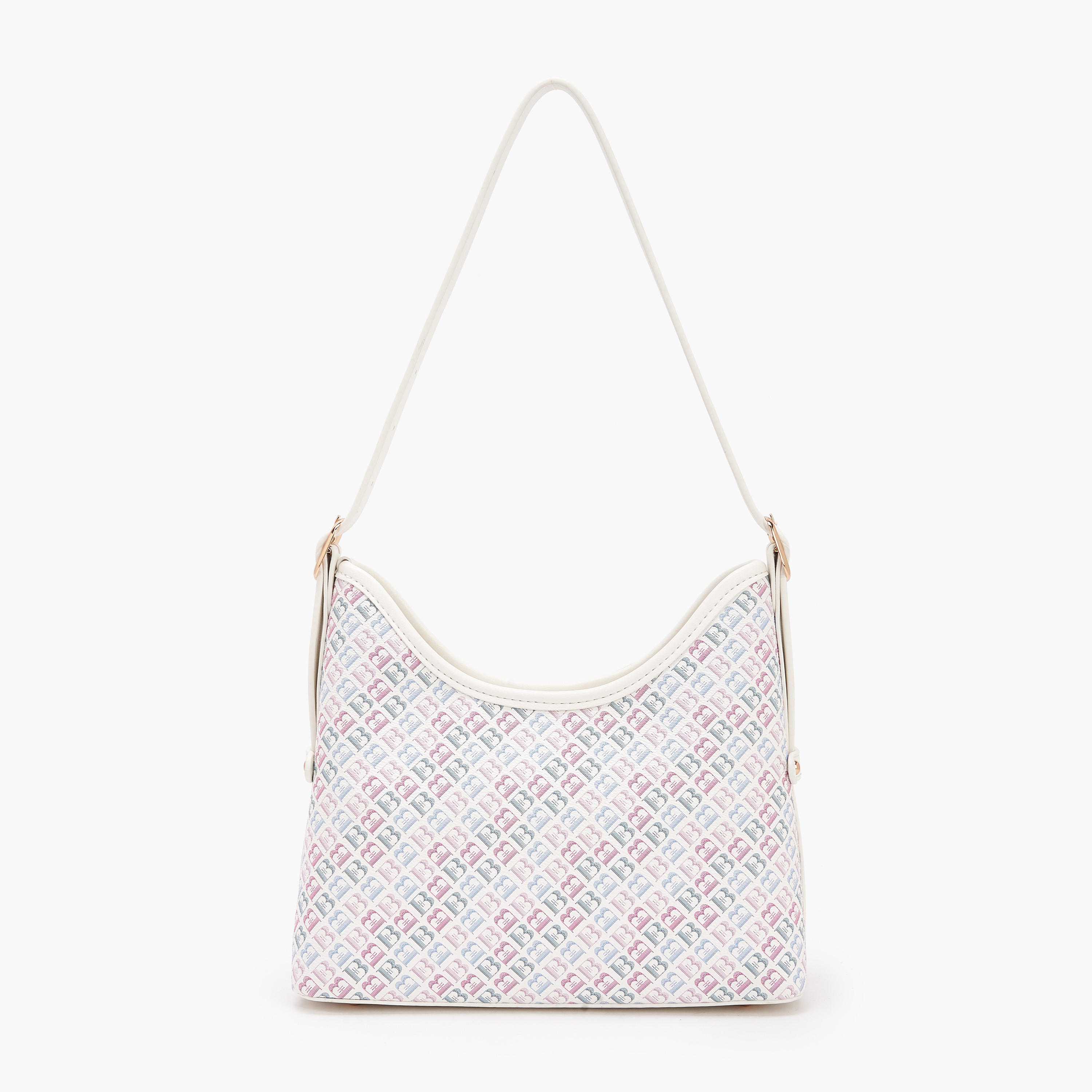 Flora Bella Monogram Print Shoulder Bag with Adjustable Strap-women-bagsandwallets-handbags-image-3