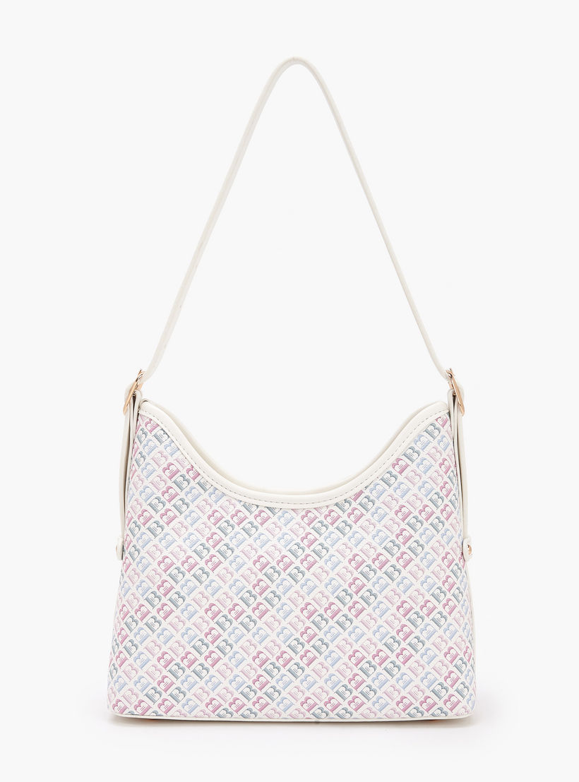Flora Bella Monogram Print Shoulder Bag with Adjustable Strap-women-bagsandwallets-handbags-image-3