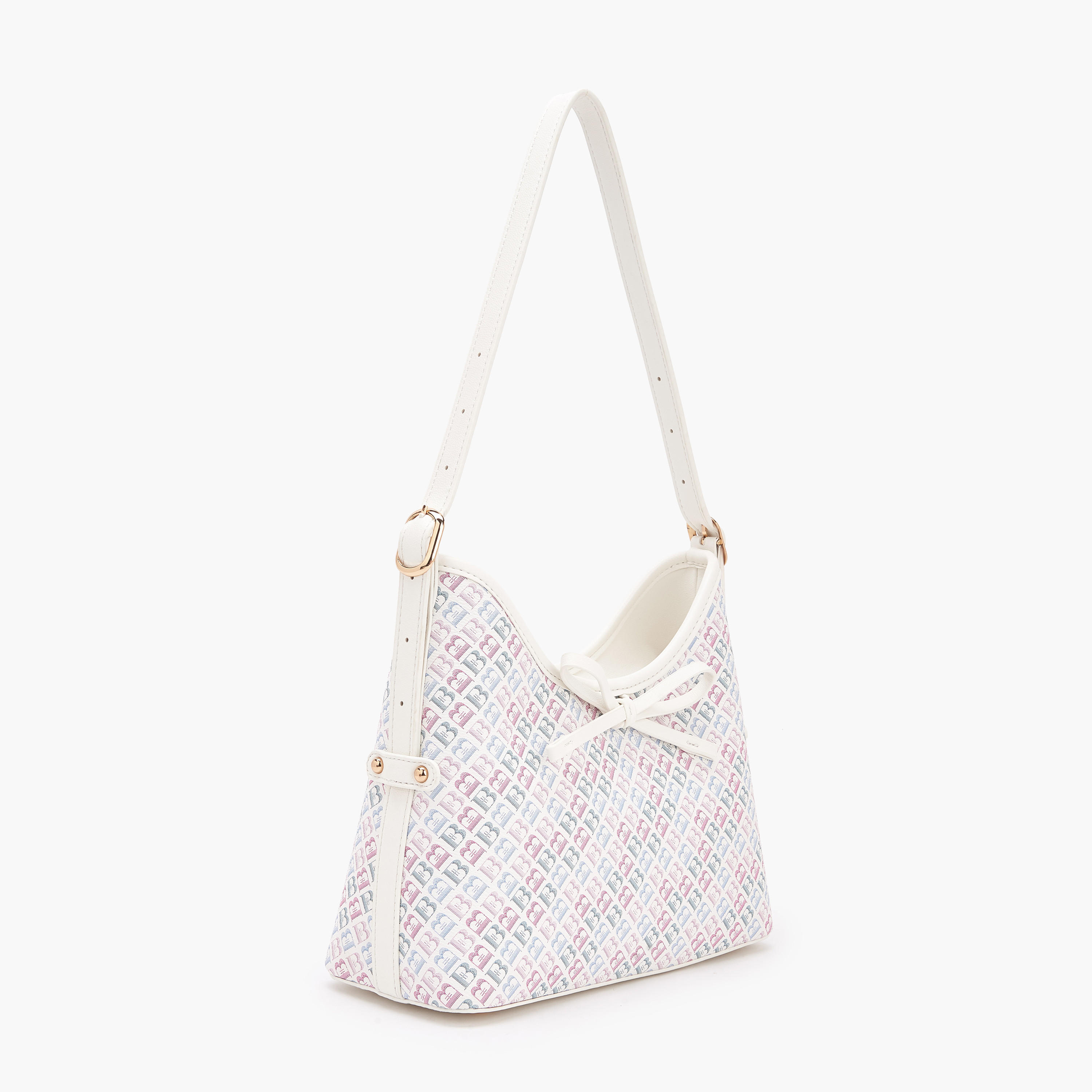 Flora Bella Monogram Print Shoulder Bag with Adjustable Strap-women-bagsandwallets-handbags-image-4