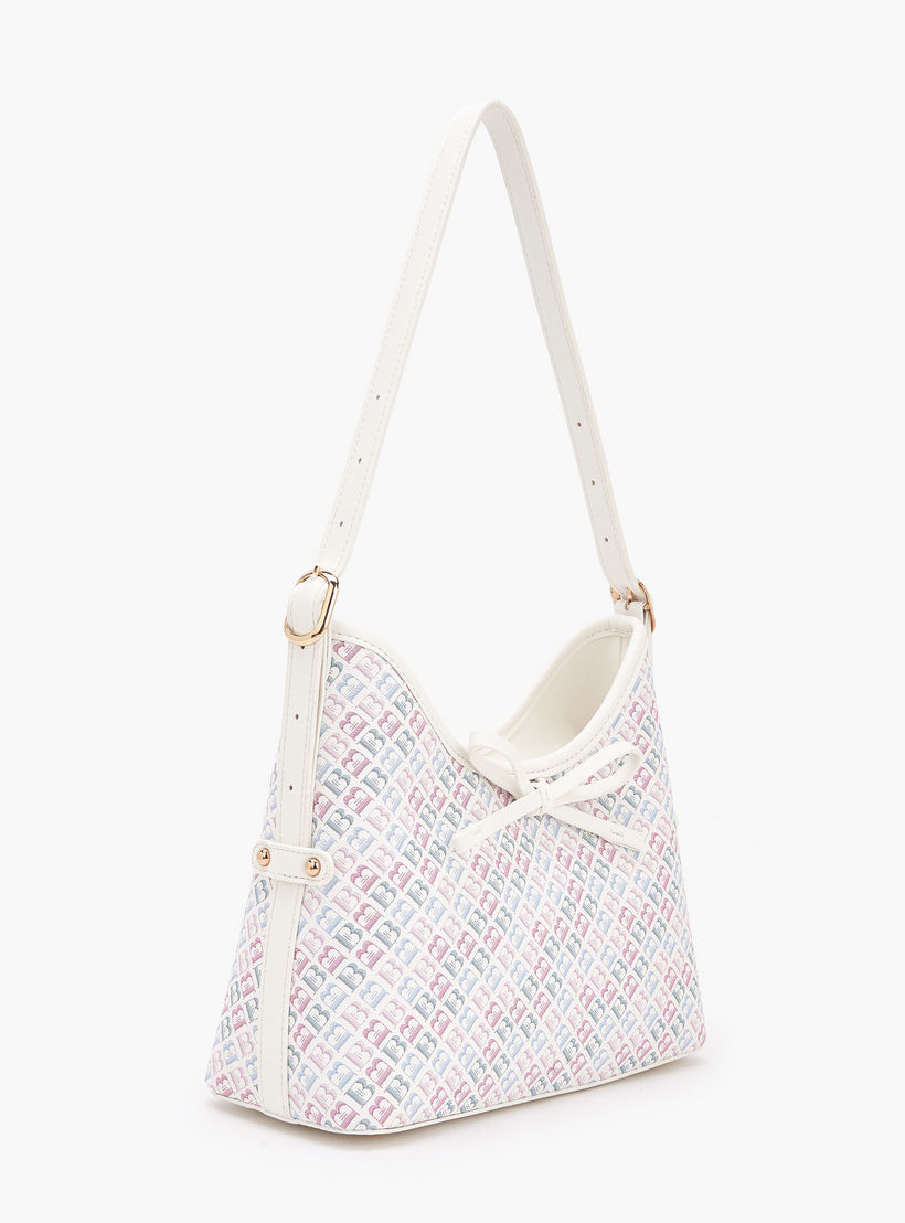 Flora Bella Monogram Print Shoulder Bag with Adjustable Strap-women-bagsandwallets-handbags-image-4
