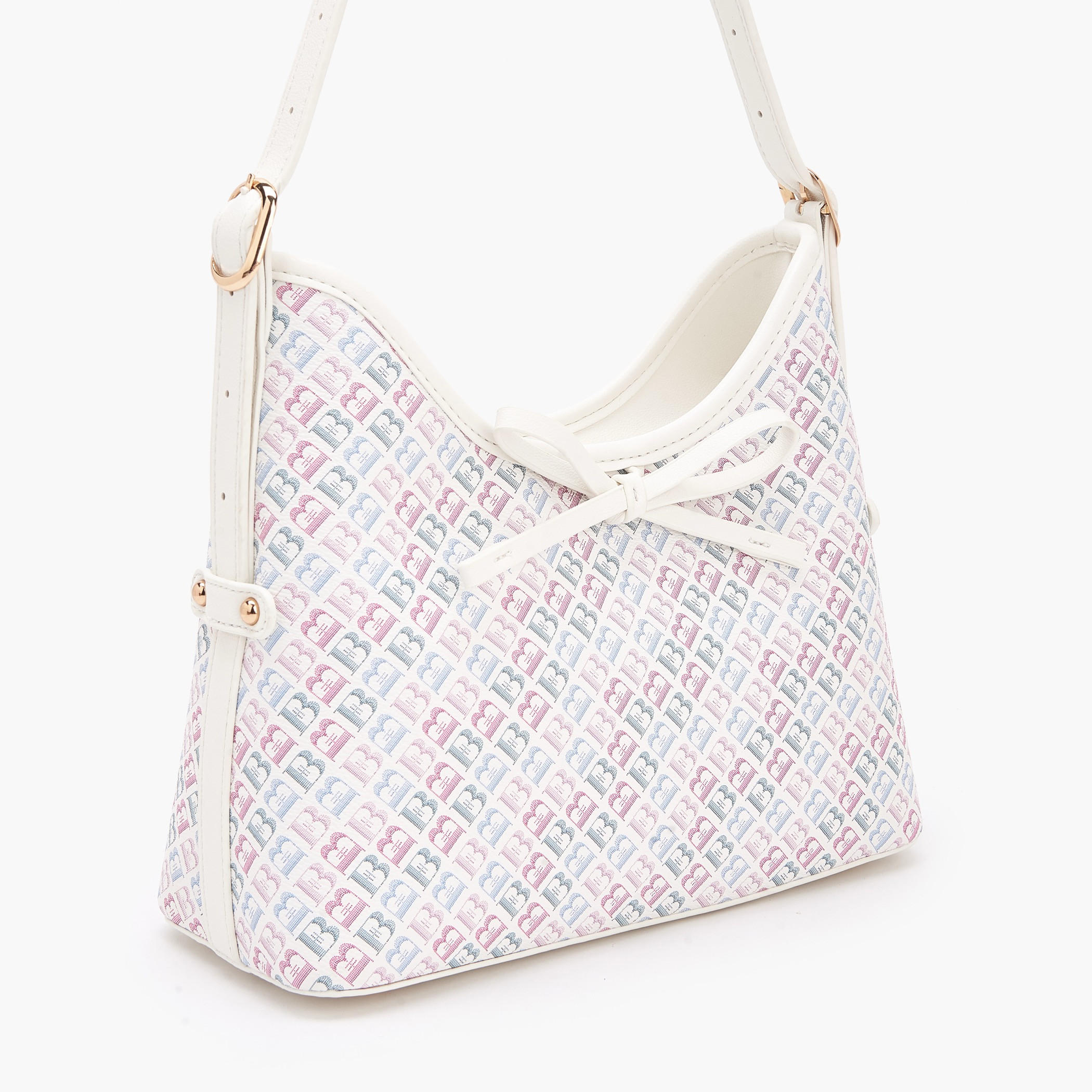 Flora Bella Monogram Print Shoulder Bag with Adjustable Strap-women-bagsandwallets-handbags-image-5