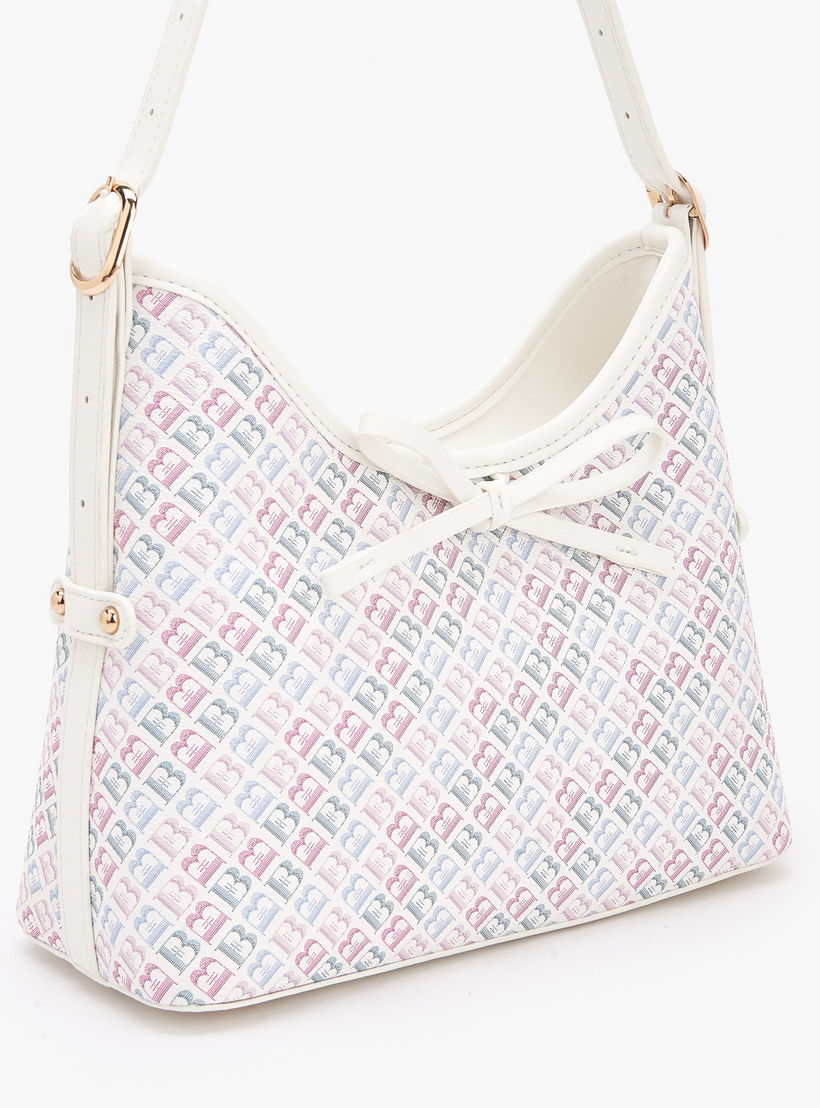 Flora Bella Monogram Print Shoulder Bag with Adjustable Strap-women-bagsandwallets-handbags-image-5