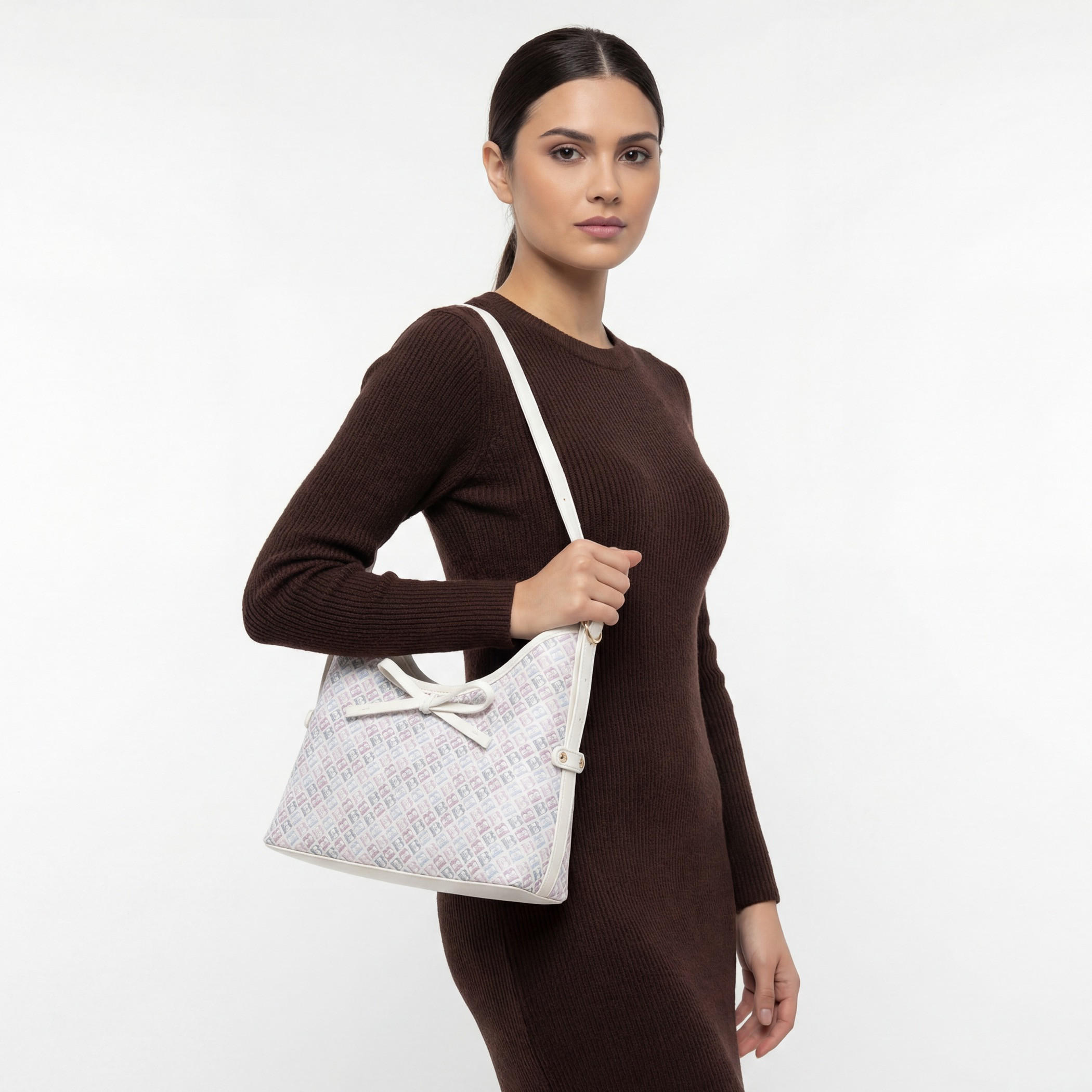Flora Bella Monogram Print Shoulder Bag with Adjustable Strap-women-bagsandwallets-handbags-image-2