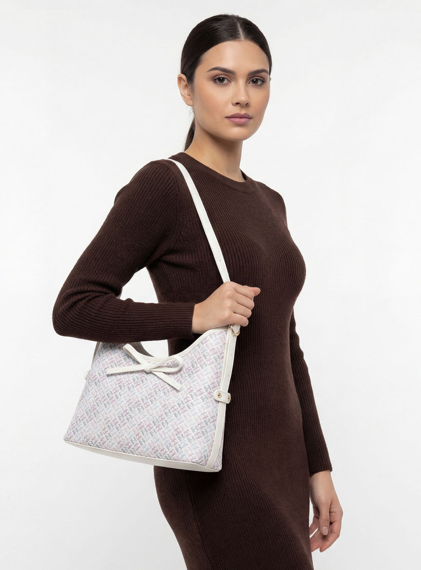 Flora Bella Monogram Print Shoulder Bag with Adjustable Strap-women-bagsandwallets-handbags-image-2