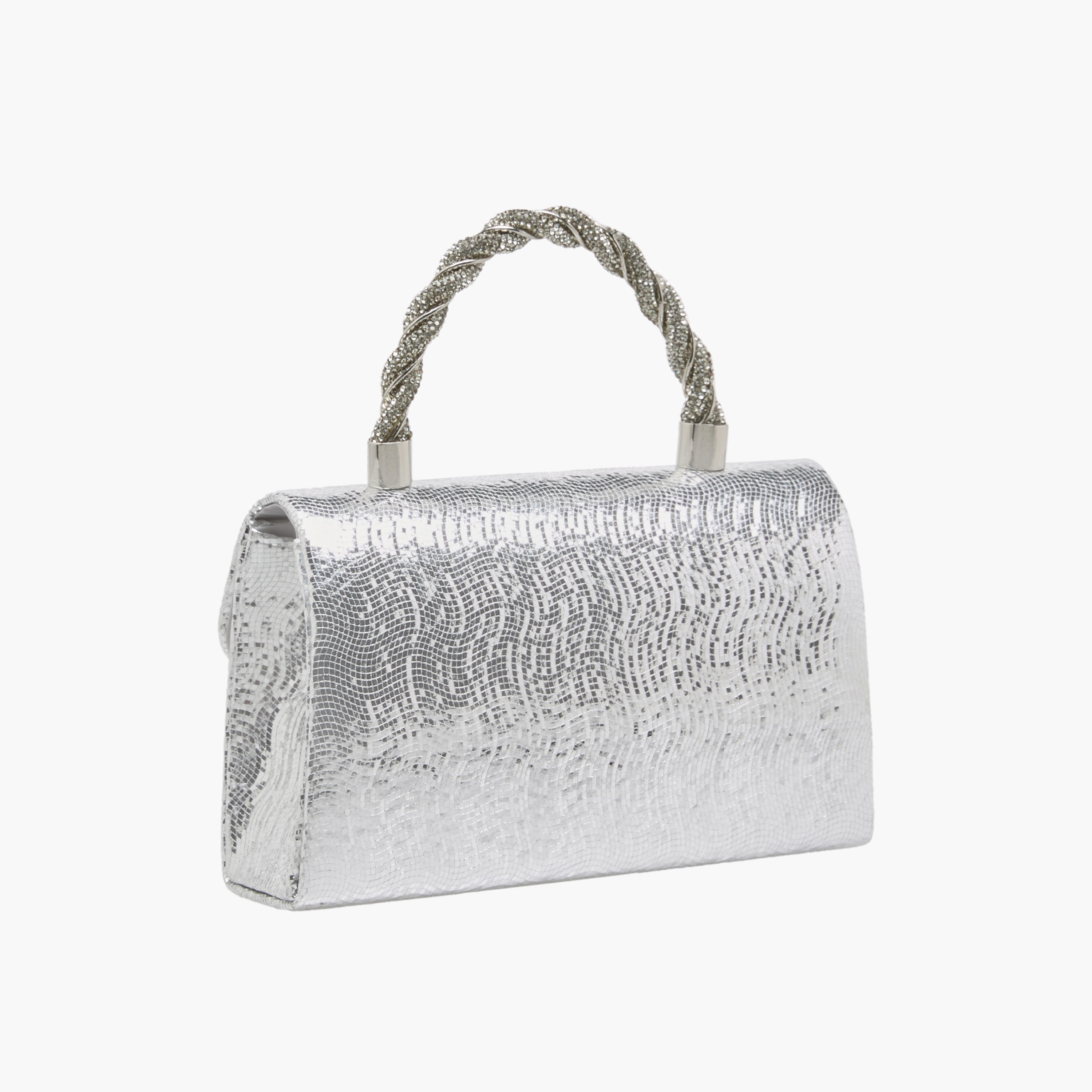 Flora Bella Textured Satchel Bag with Button Closure-women-bagsandwallets-handbags-image-5