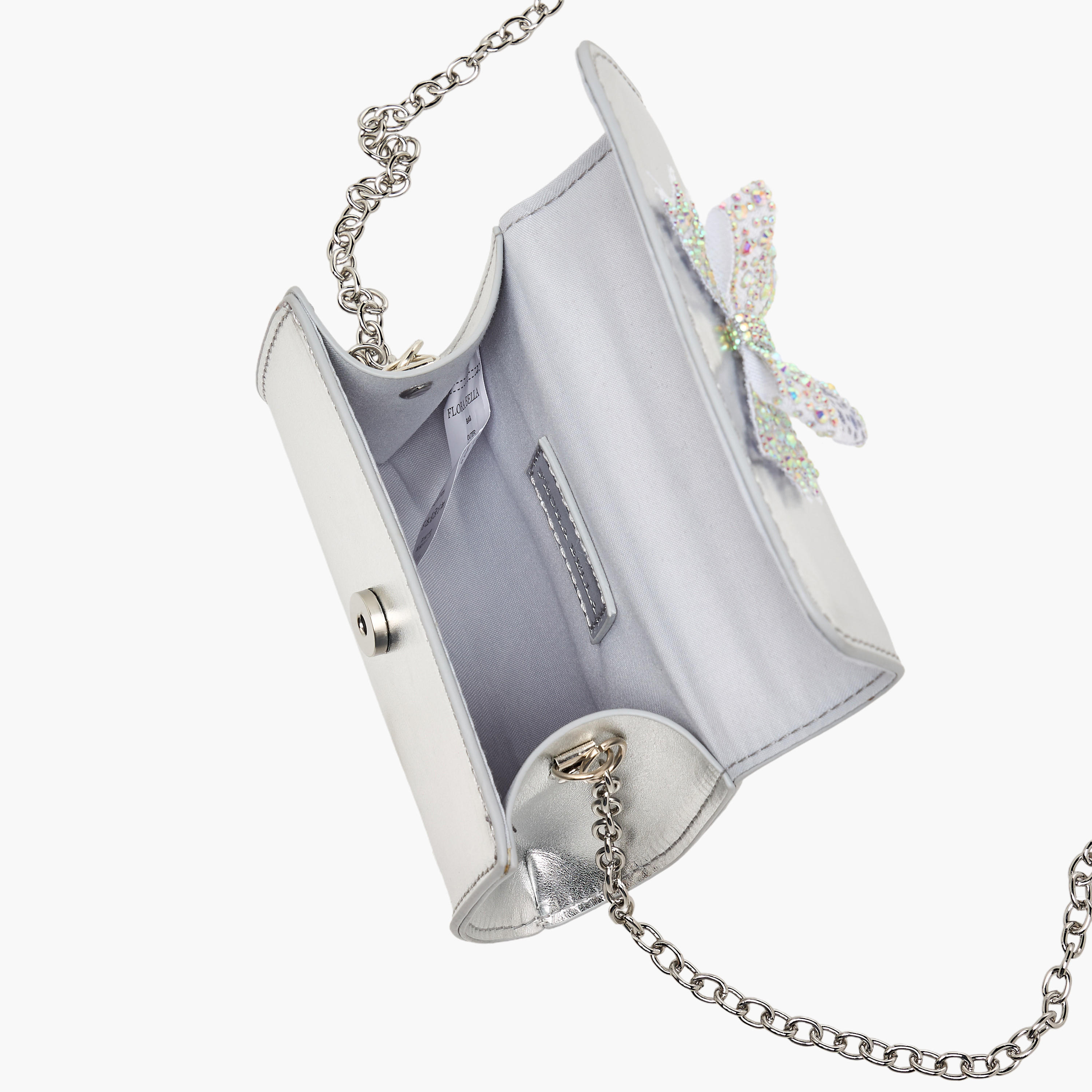 شنطة كروس بودي بحزام سلسلة وزينة فيونكة من فلورا بيلا-girls-accessories-bags-image-8