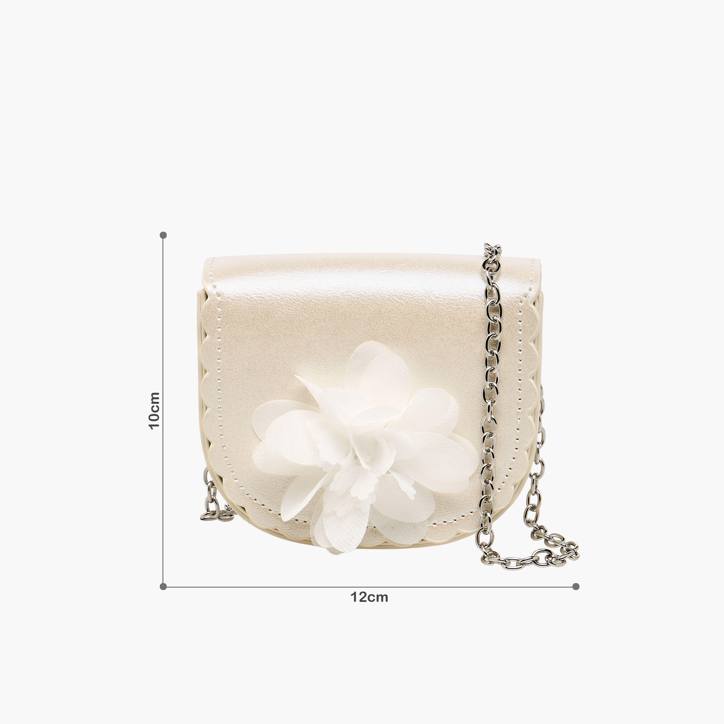 شنطة كروس بودي بحزام سلسلة وزينة زهرة من فلورا بيلا-girls-accessories-bags-image-2