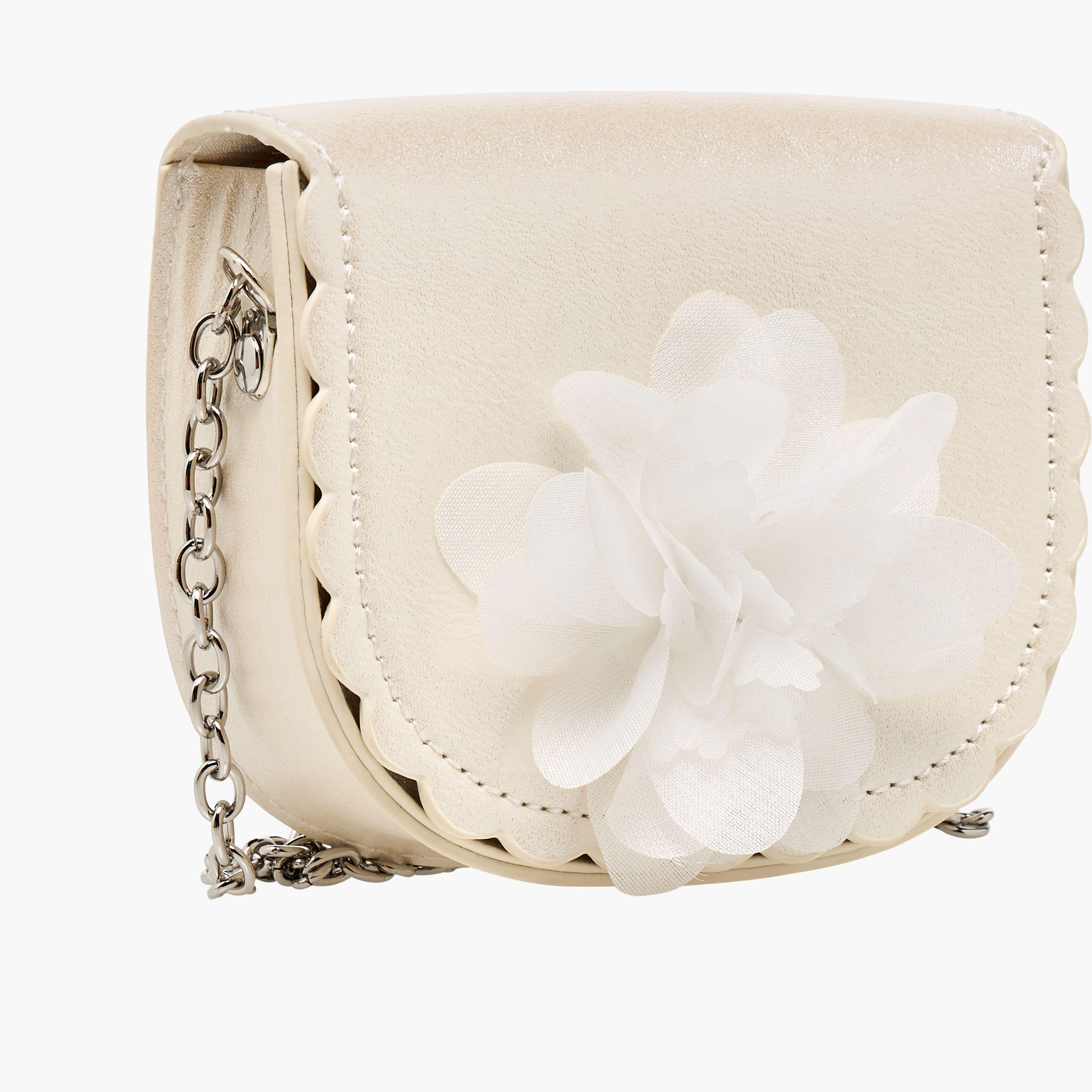 شنطة كروس بودي بحزام سلسلة وزينة زهرة من فلورا بيلا-girls-accessories-bags-image-5