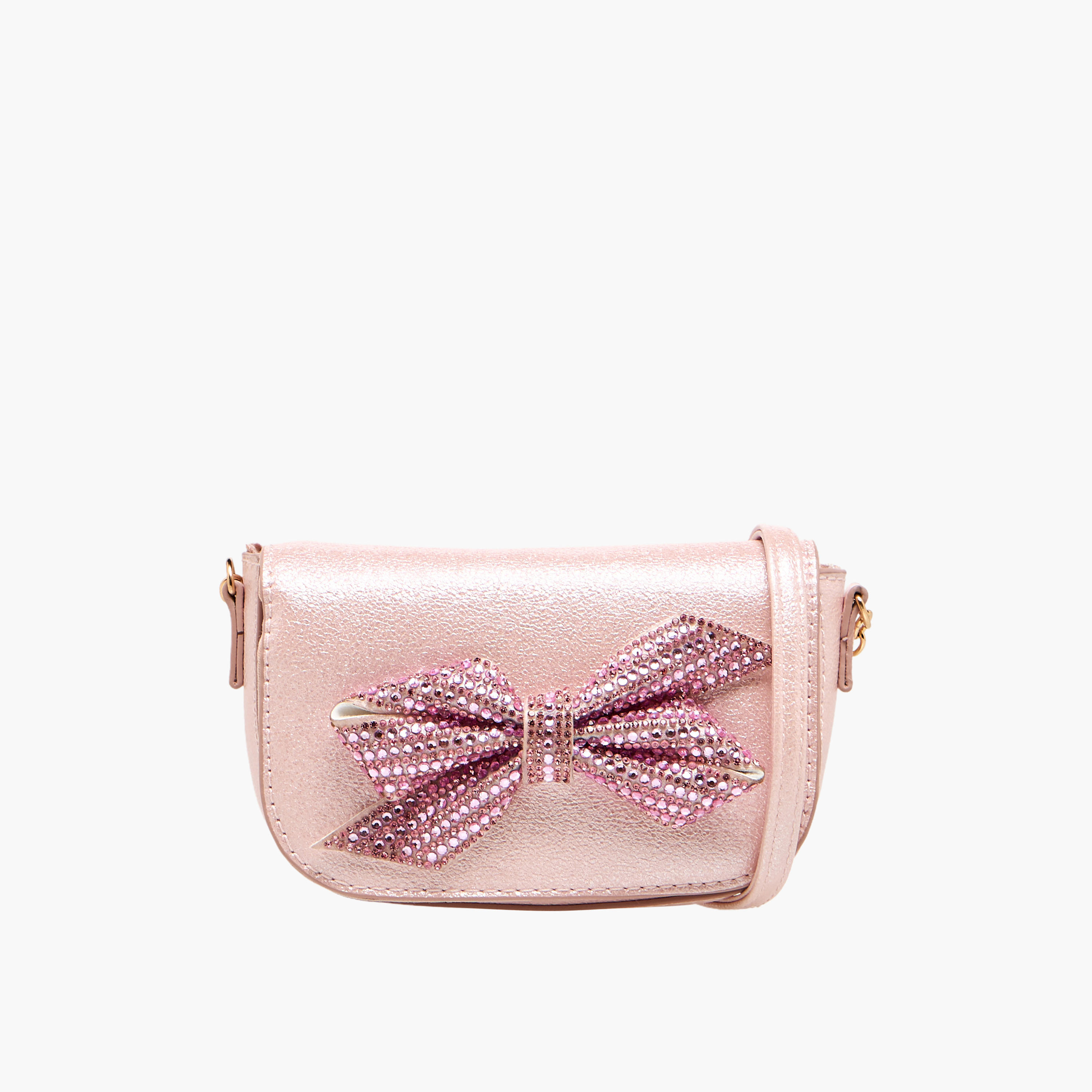 شنطة كروس بودي بحزام سلسلة وزينة فيونكة من فلورا بيلا-girls-accessories-bags-image-1