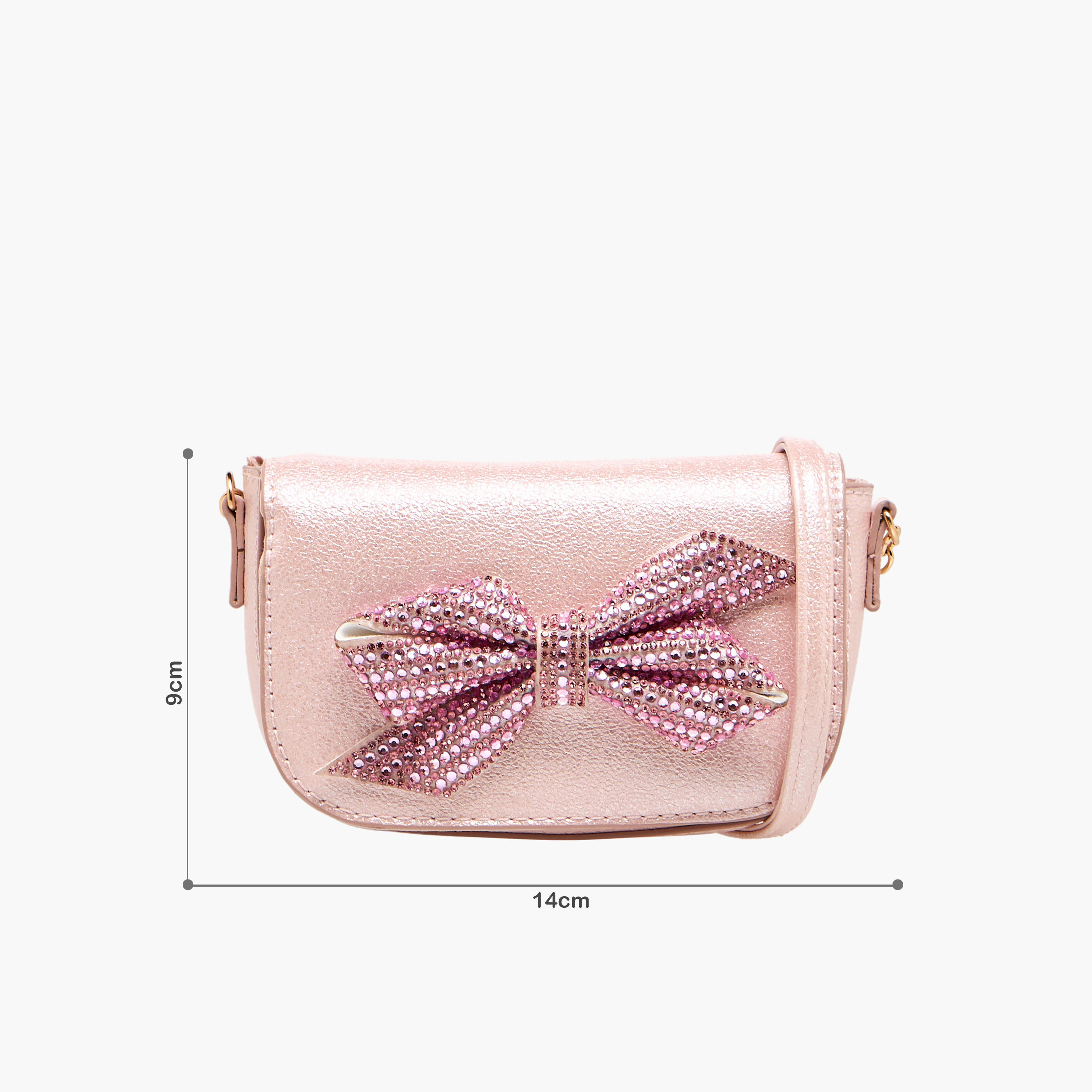 شنطة كروس بودي بحزام سلسلة وزينة فيونكة من فلورا بيلا-girls-accessories-bags-image-2