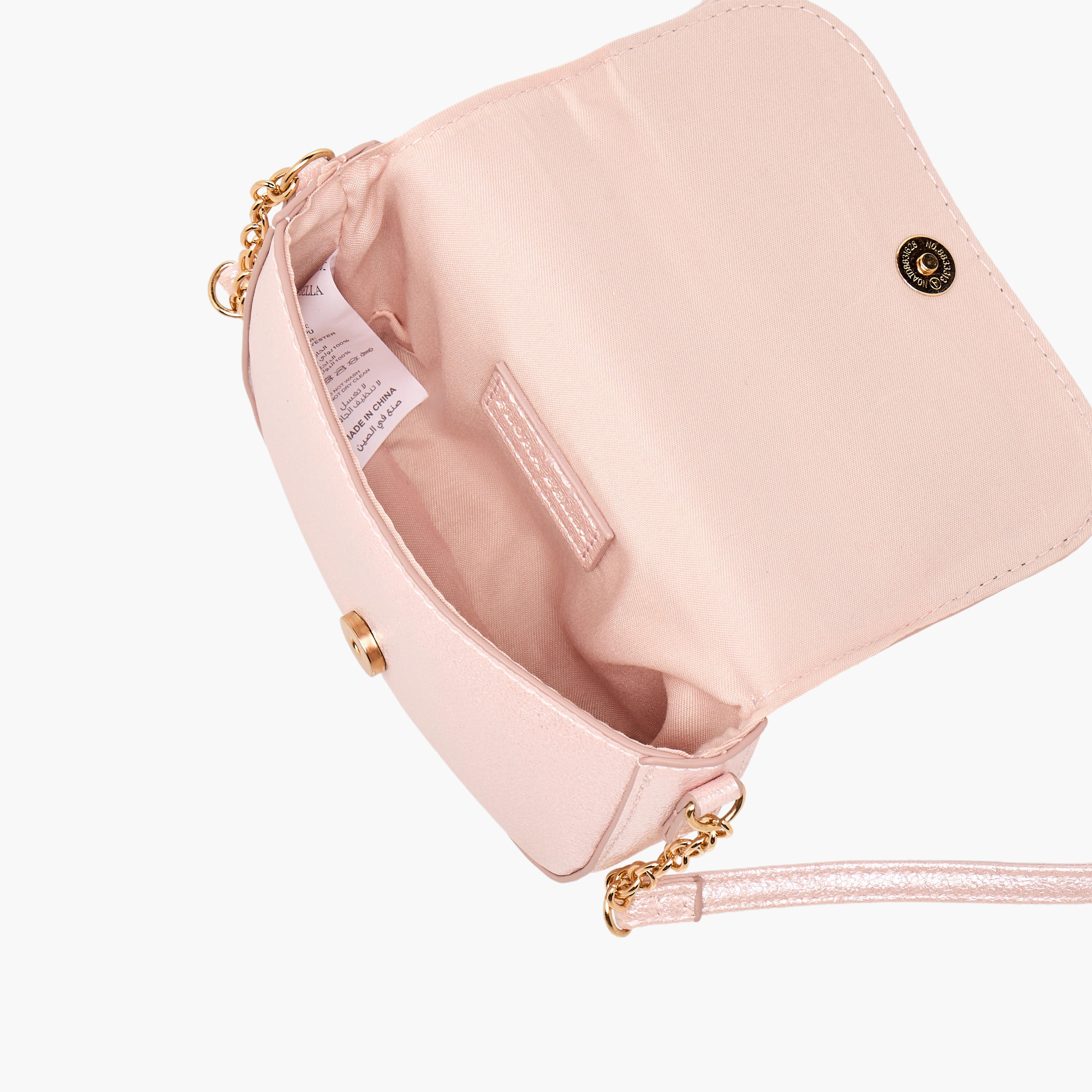 شنطة كروس بودي بحزام سلسلة وزينة فيونكة من فلورا بيلا-girls-accessories-bags-image-8