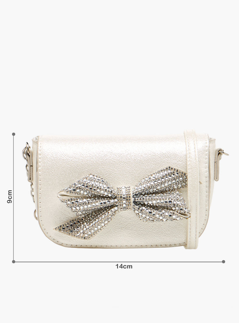Flora Bella Embellished Bow Crossbody Bag with Chain Strap-girls-accessories-bags-image-2