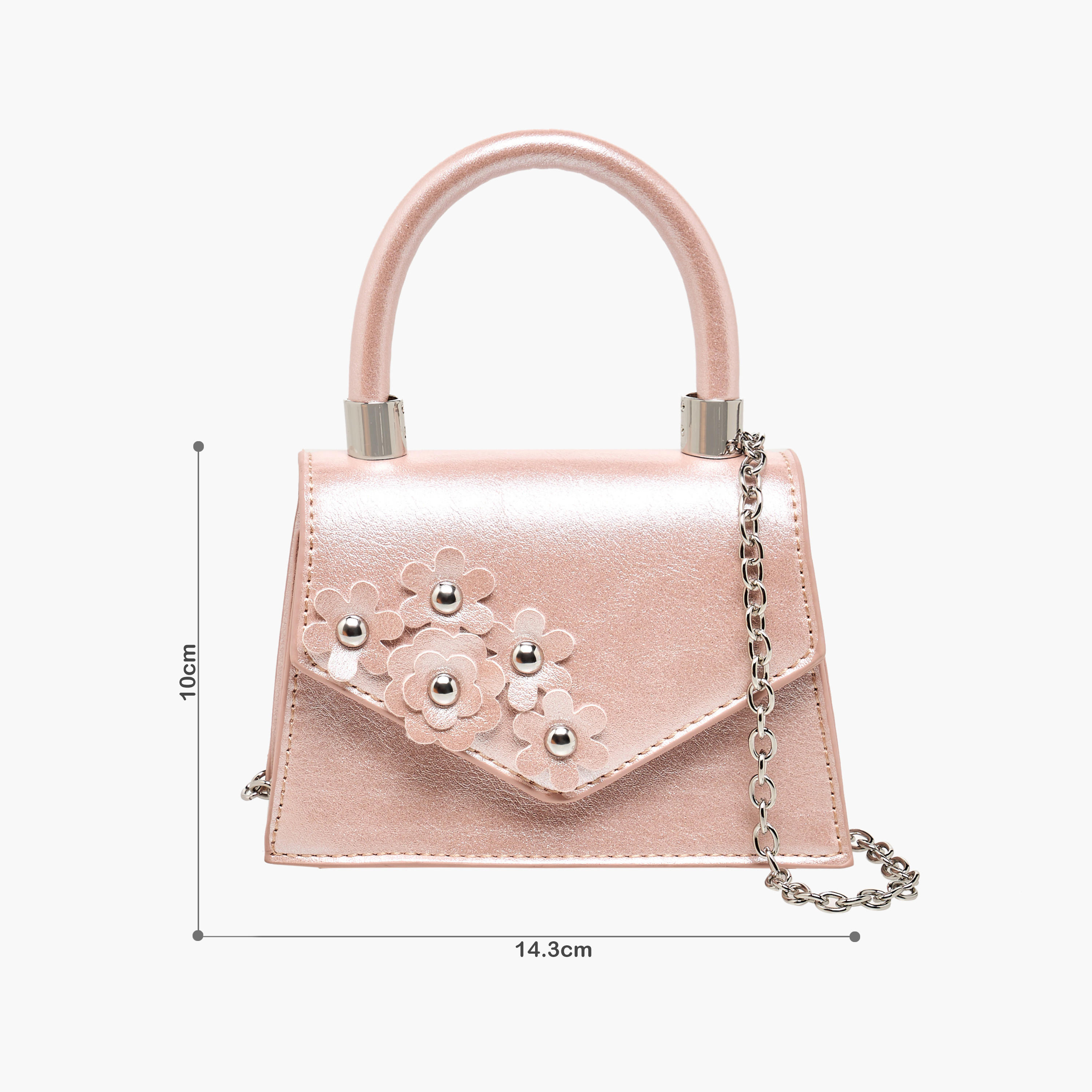 شنطة كروس بودي بحزام سلسلة وزينة زهور من فلورا بيلا-girls-accessories-bags-image-2