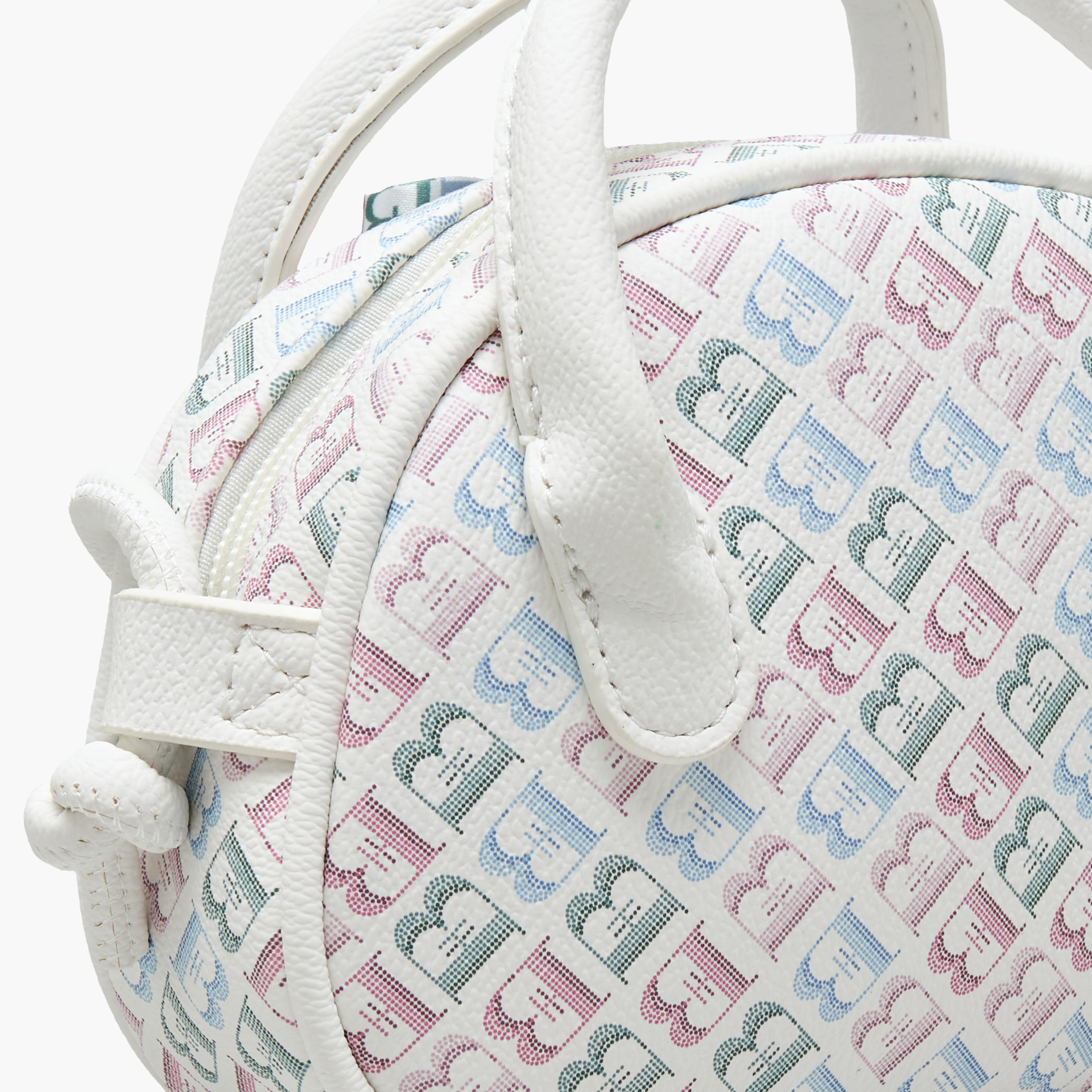 Flora Bella Monogram Print Crossbody Bag with Double Handle-girls-accessories-bags-image-6