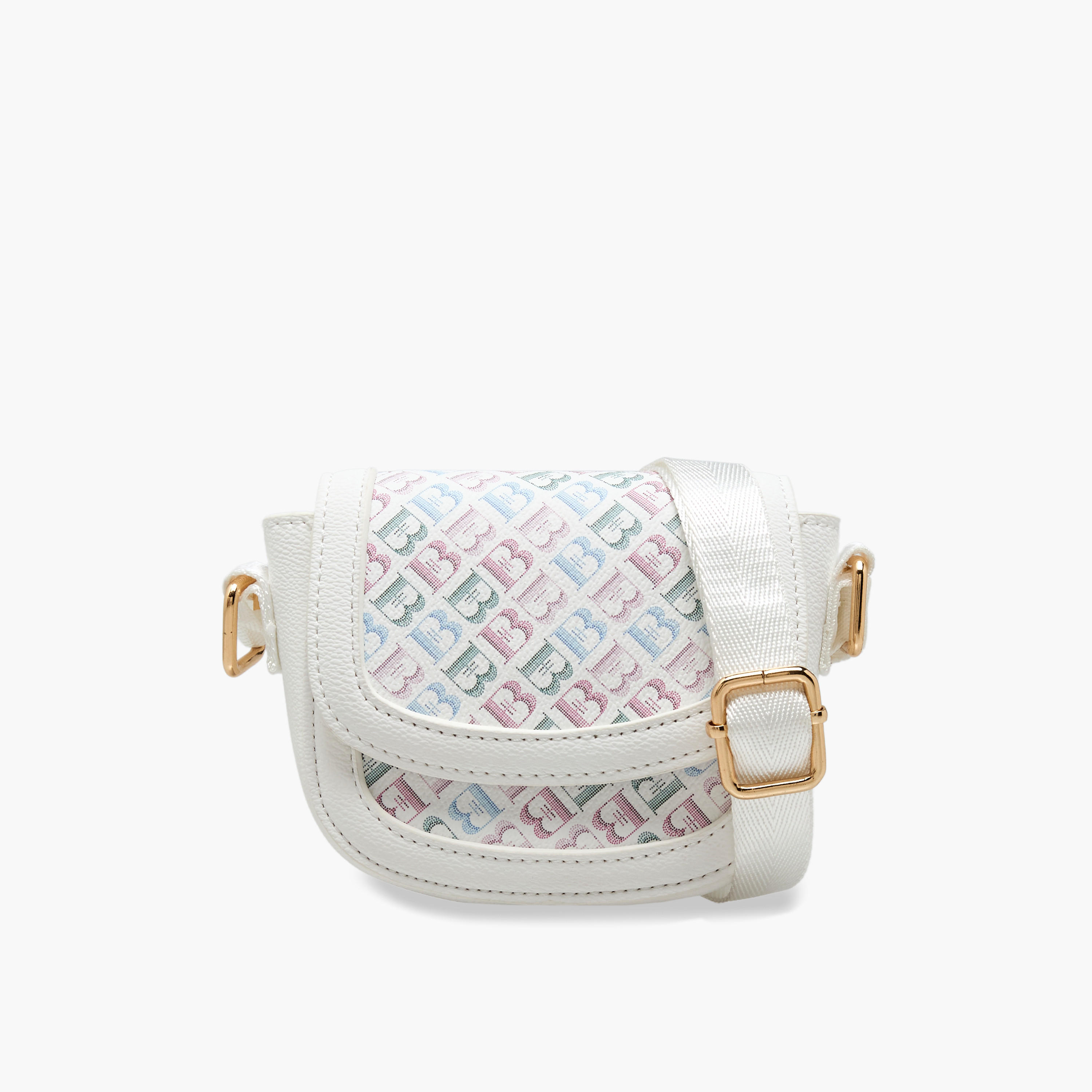 شنطة كروس بودي بحزام قابل للتعديل وطبعات مونوجرام من فلورا بيلا-girls-accessories-bags-image-1