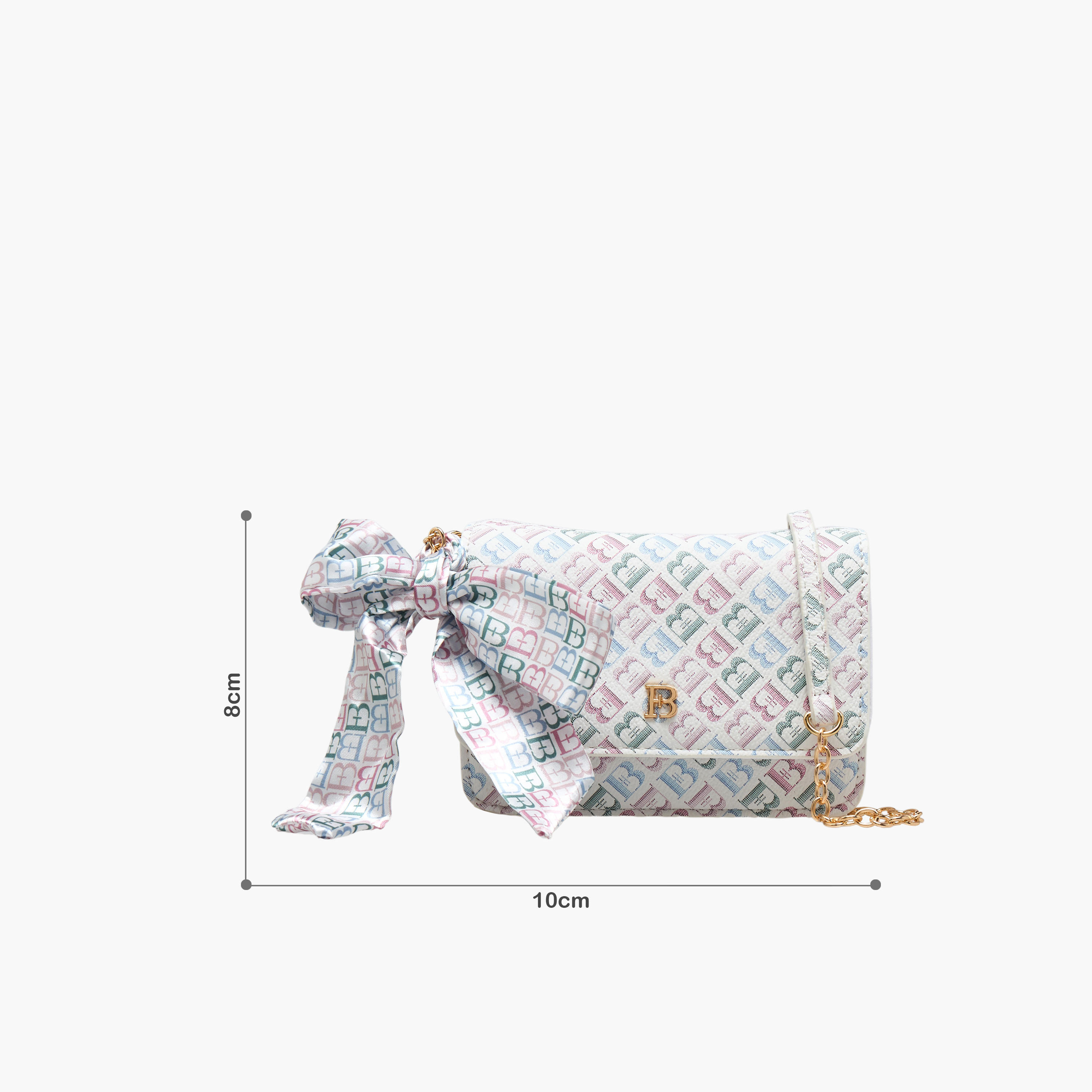 Flora Bella Monogram Print Crossbody Bag with Chain Strap-girls-accessories-bags-image-2