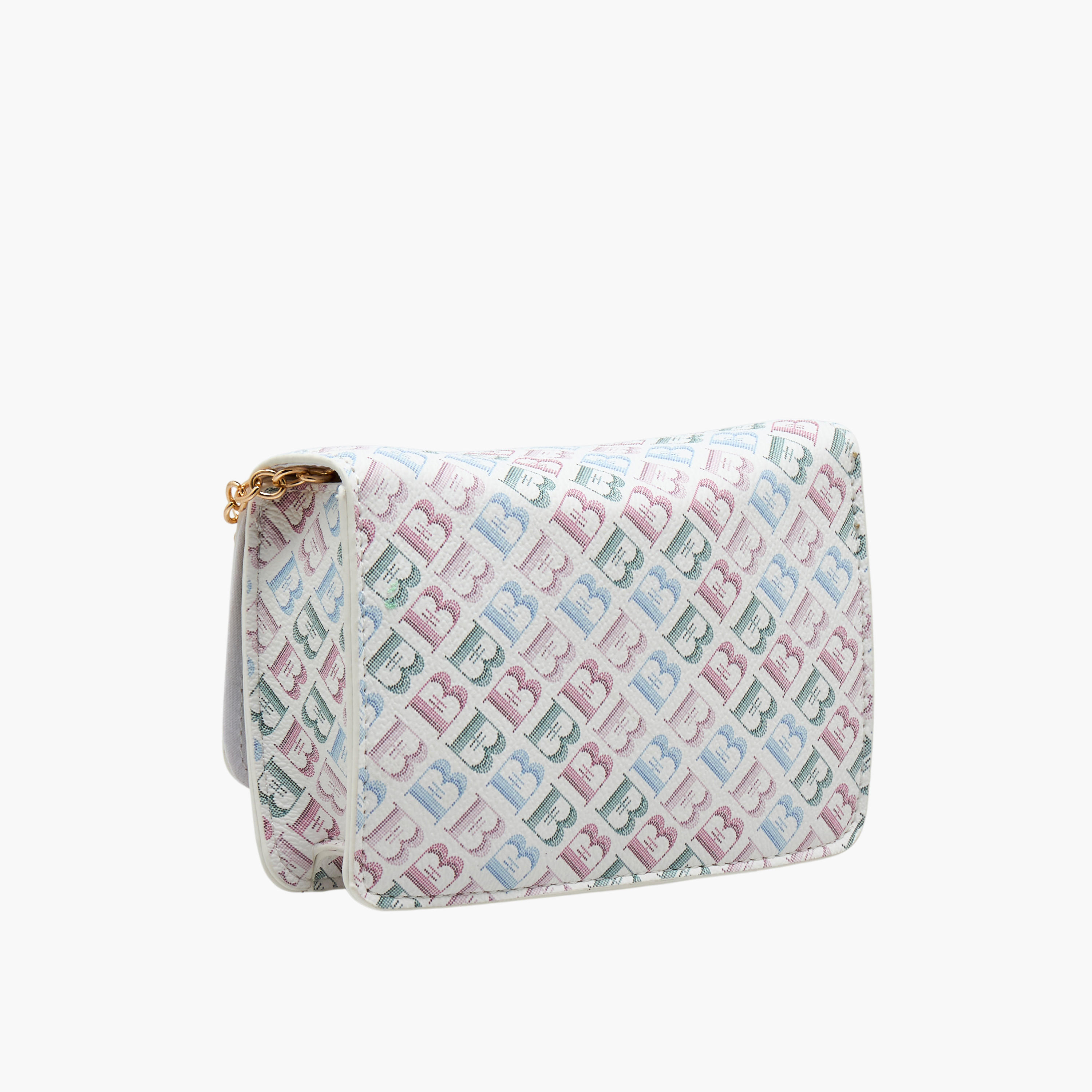 Flora Bella Monogram Print Crossbody Bag with Chain Strap-girls-accessories-bags-image-4