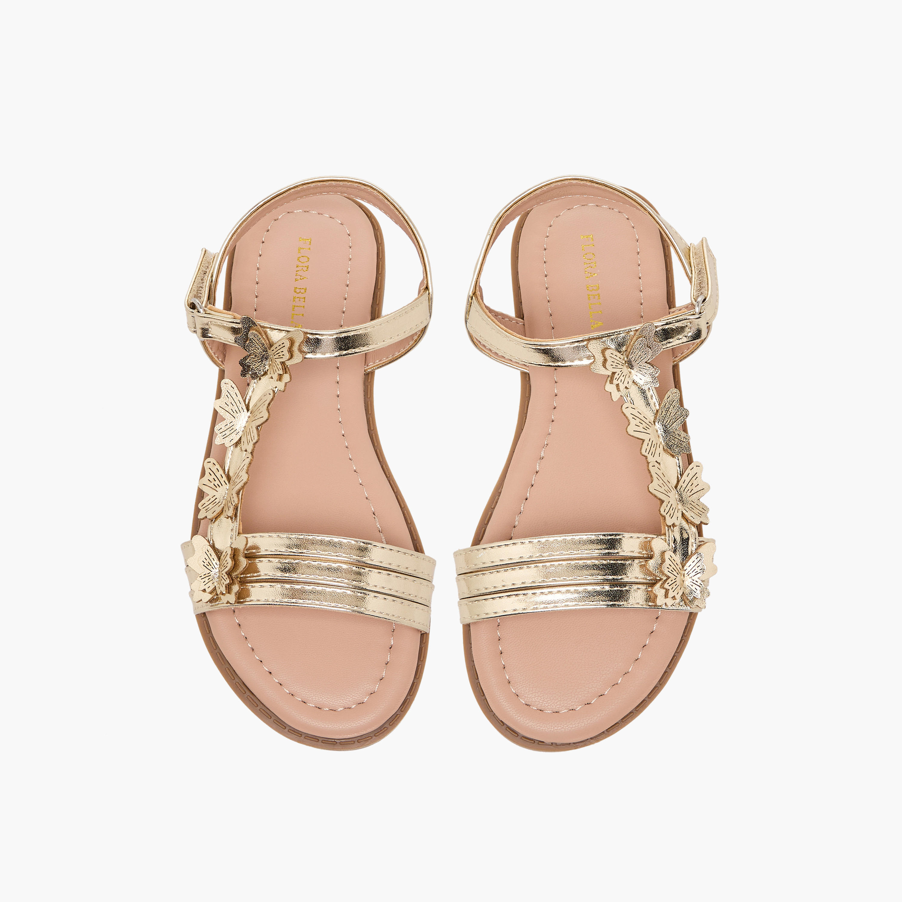 Flora Bella Girls Floral Applique Hook & Loop Sandals-girls-shoes-sandals-image-1