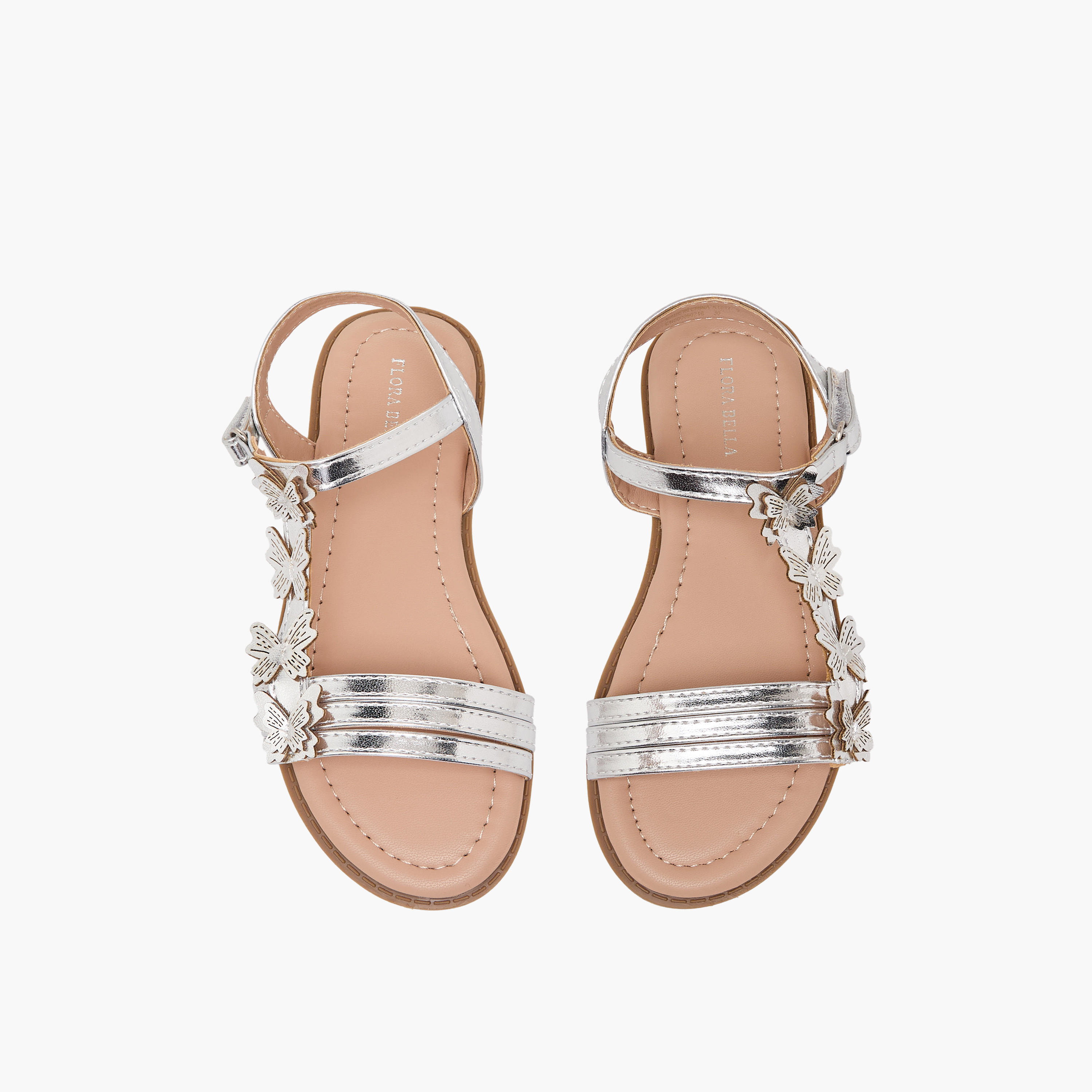 Flora Bella Girls Floral Applique Hook & Loop Sandals-girls-shoes-sandals-image-1