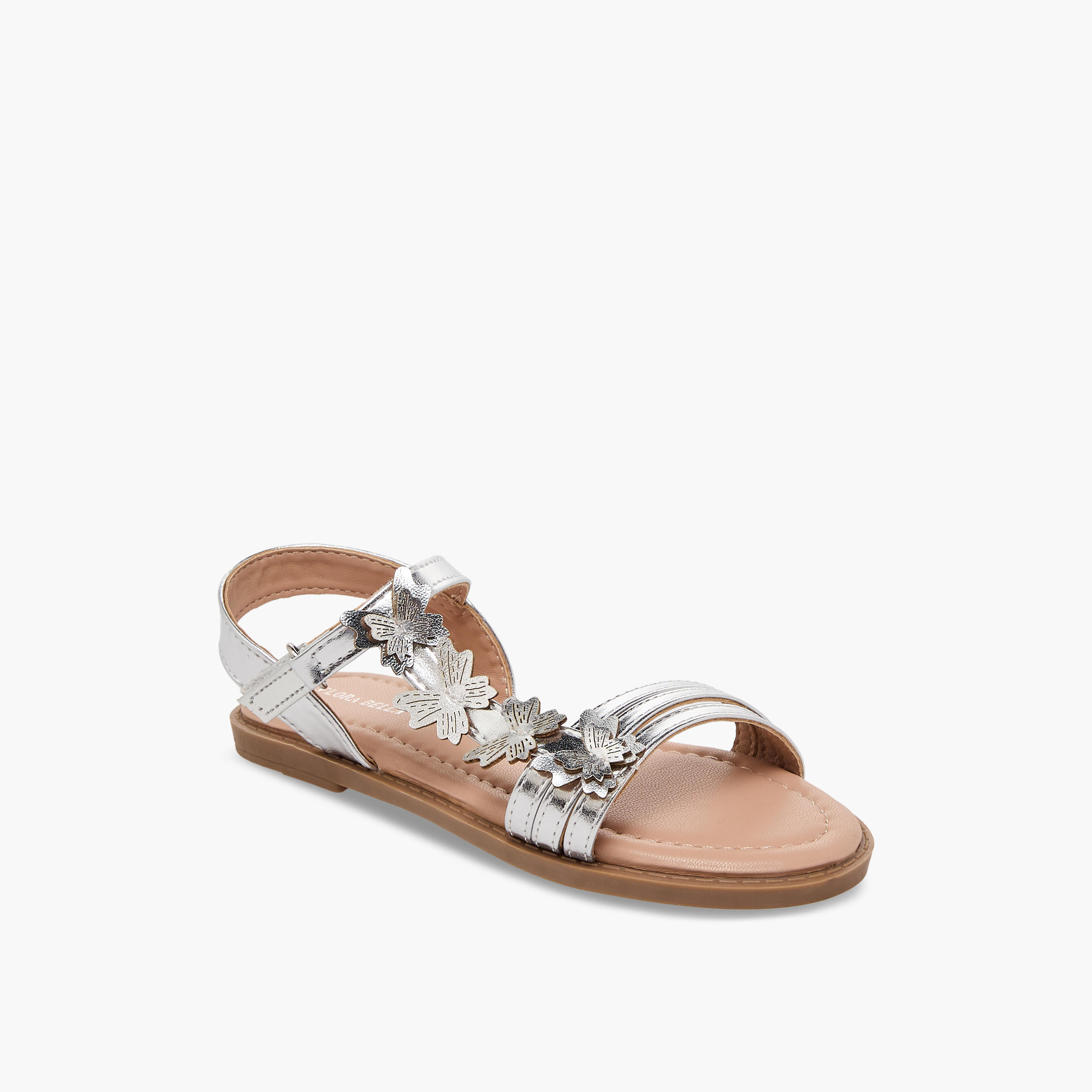 Flora Bella Girls Floral Applique Hook & Loop Sandals-girls-shoes-sandals-image-2