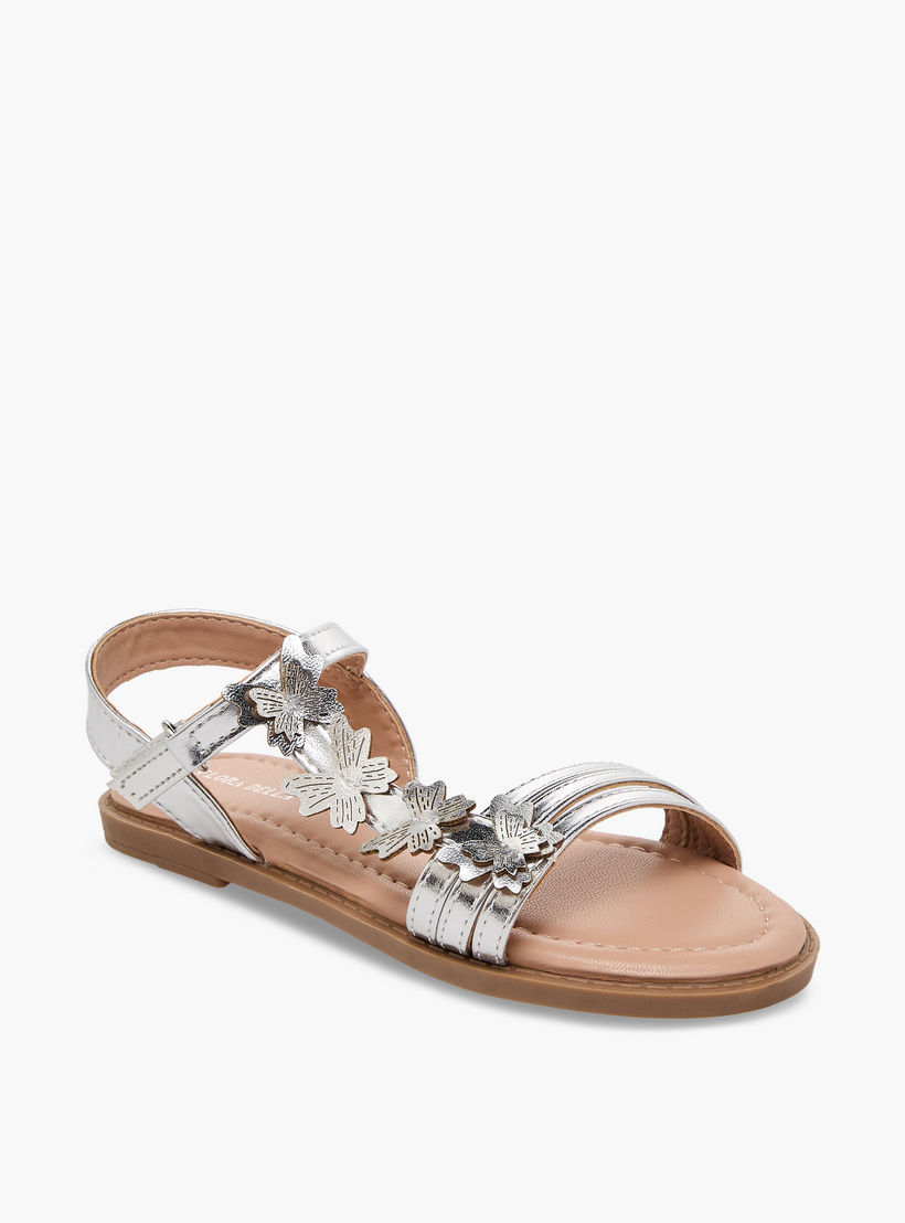 Flora Bella Girls Floral Applique Hook & Loop Sandals-girls-shoes-sandals-image-2